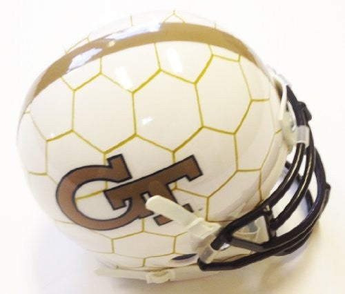 Georgia Tech Yellow Jackets Honeycomb Schutt Mini Helmet - Collectible Football Memorabilia for Fans, Office Decor, and Sports Enthusiasts