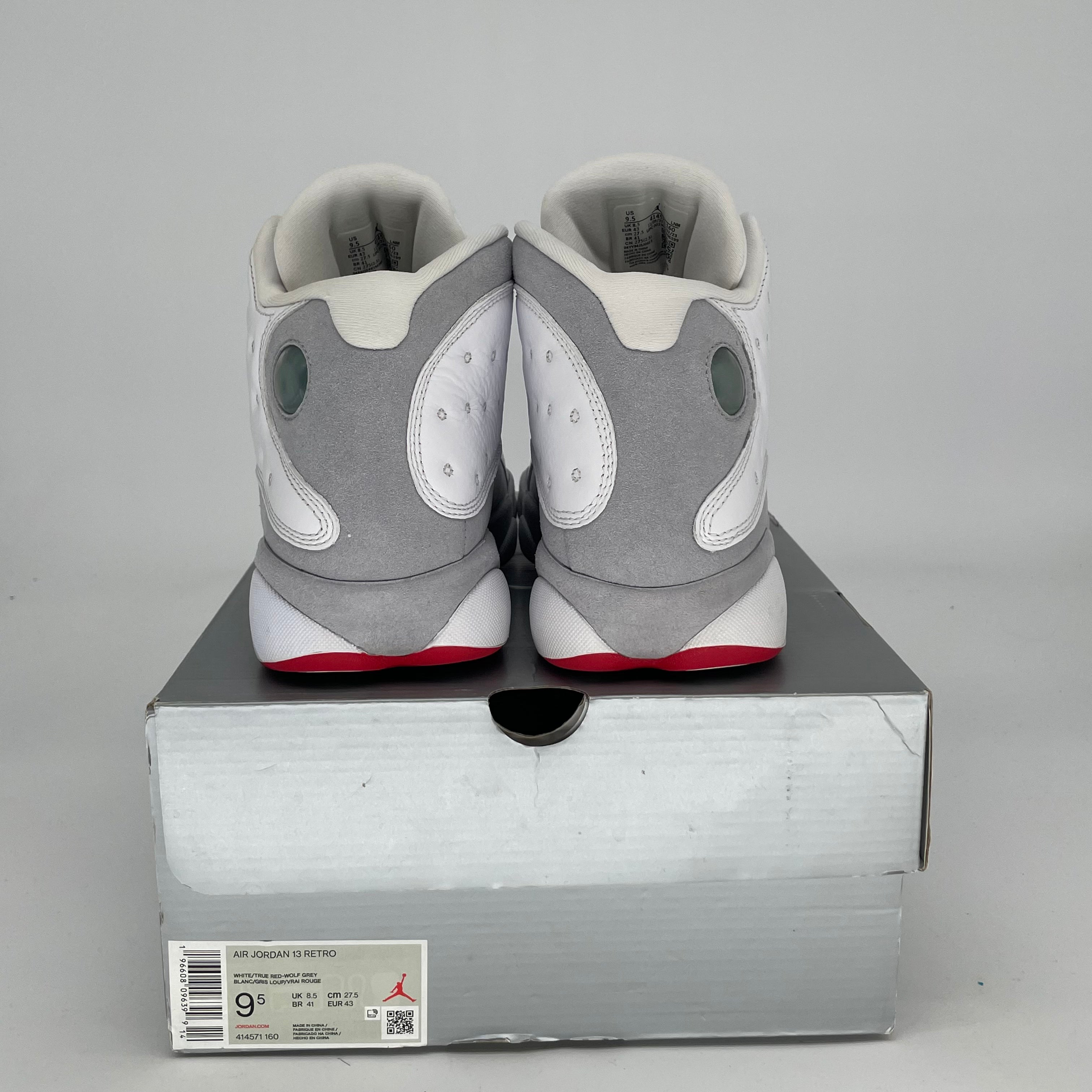 AIR JORDAN 13 Retro Sneakers - Wolf Grey - Men's Size 9.5/11W - Style Code 414571-160 - Basketball Shoes for Men & Streetwear Fashion