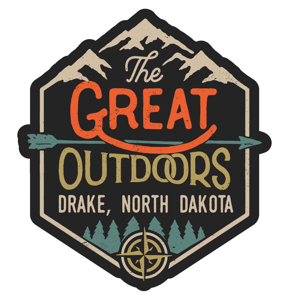Drake North Dakota The Great Outdoors Vinyl Decal Sticker - 2 Inch Waterproof Car Laptop Bumper Sticker for Outdoor Enthusiasts