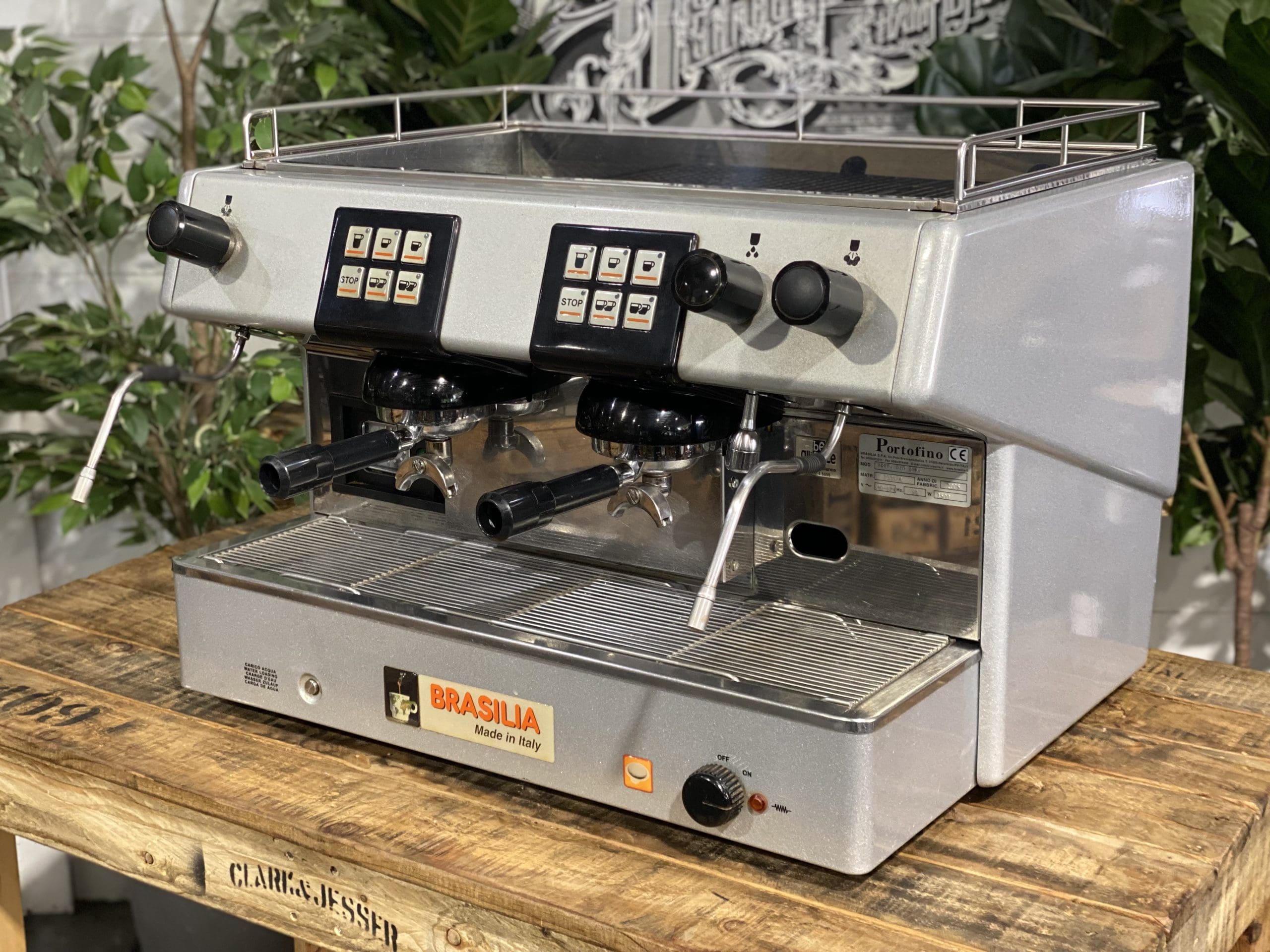 Brasilia REST Digit 2 Group Commercial Espresso Machine - Professional Grey Coffee Maker for Cafes, Restaurants & Coffee Shops