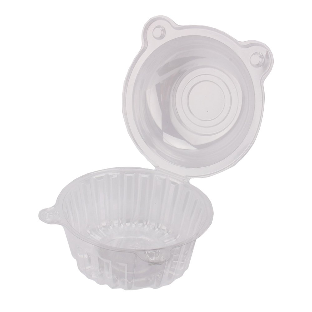 100pcs Clear Plastic Cupcake Boxes with Lids - Individual Dome Containers for Muffins, Cake Pops & Desserts - Perfect for Bakery, Party Favors & Gift Packaging