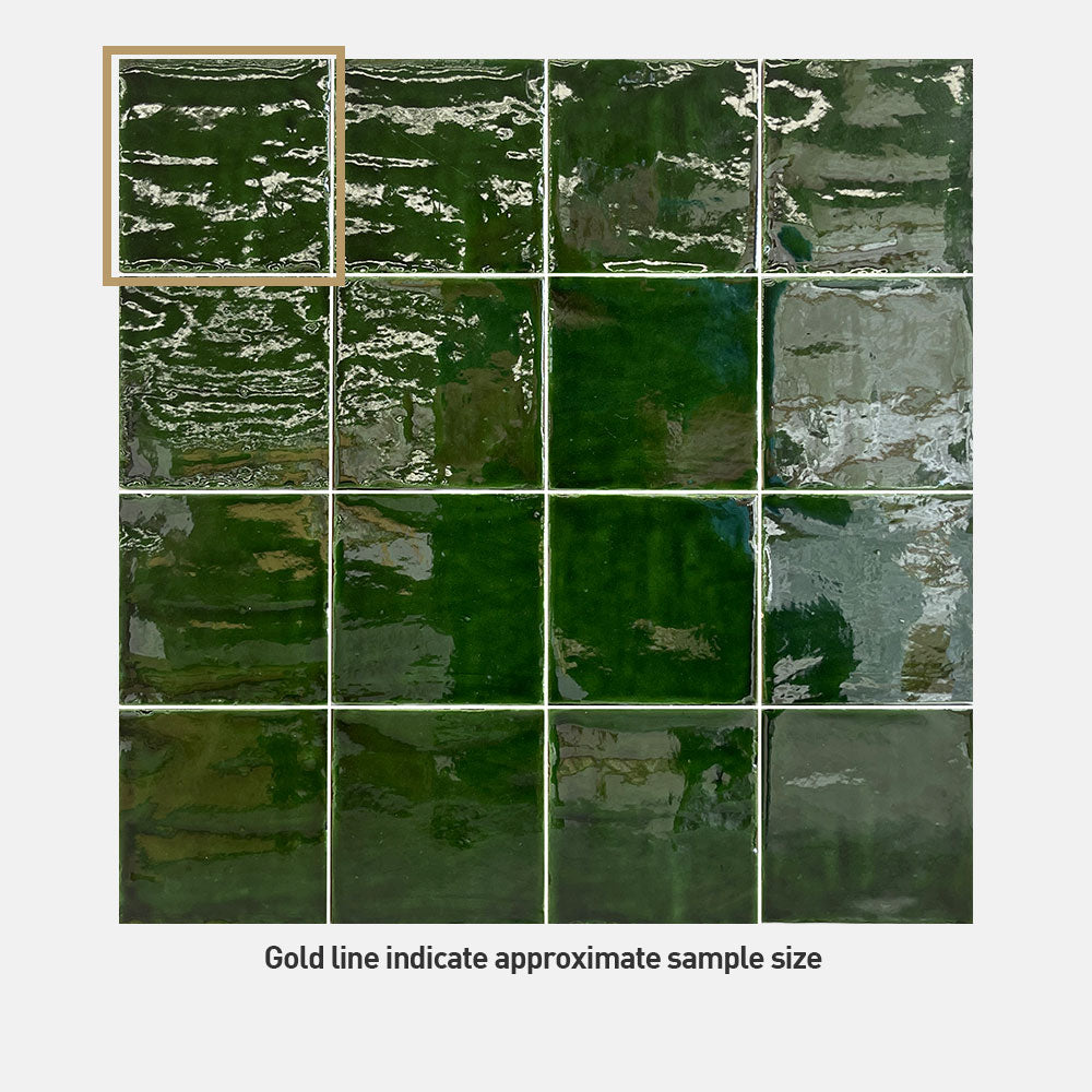 Premium Barcelona Urano Green 130x130 Glossy Ceramic Square Tile - Perfect for Kitchen Backsplash, Bathroom Walls & Modern Interior Design
