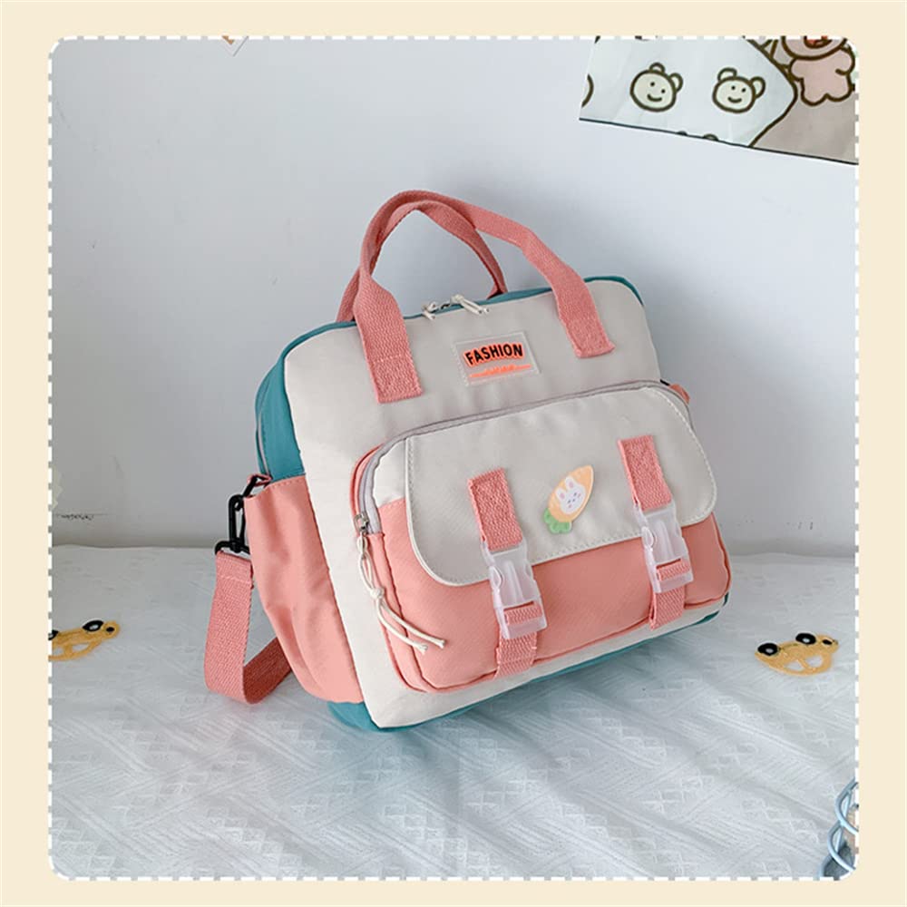 Cute Kawaii Backpack for Girls - Stylish Tote & Crossbody Shoulder Bag with Adorable Accessories, Multi-Purpose School Bag (Deep Pink) - Perfect for School, Travel, Shopping & Daily Use