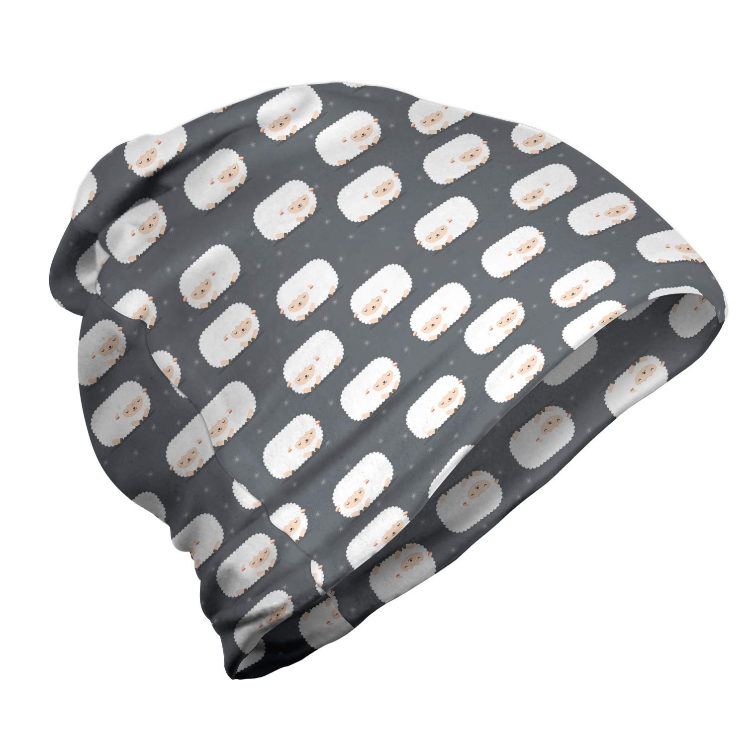 Ambesonne Unisex Beanie - Cozy Winter Hat with Cute Lambs Design for Men & Women - Perfect for Hiking, Outdoor Activities & Cold Weather Fashion