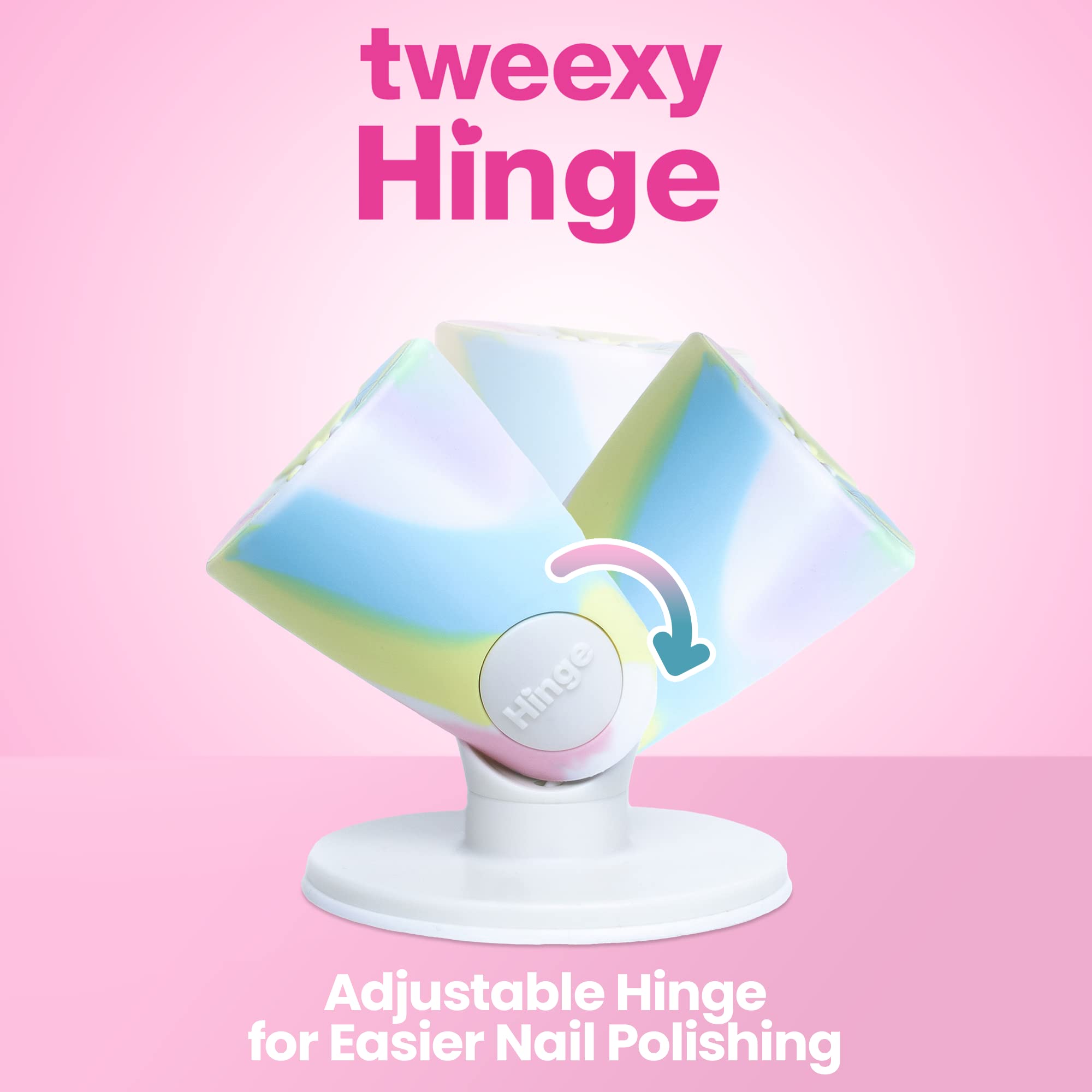 Tweexy Hinge Untippable Nail Polish Bottle Holder - Anti-Spill Nail Polish Stand with IntelliStick Airlock Suction | Tilted Design for Easy Fingernail Painting | Perfect for Nail Art & DIY Manicures at Home | Unicorn Style