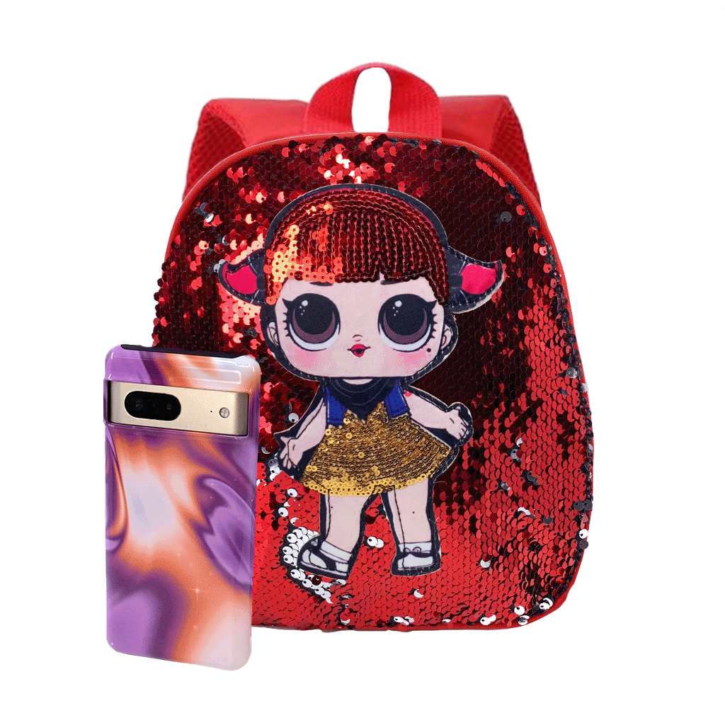 Disco Doll Sequins Mini Backpack for Women - Sparkly Red Party Purse, Festival Rave Clutch, Night Out Accessory for Concerts & Bachelorette Parties