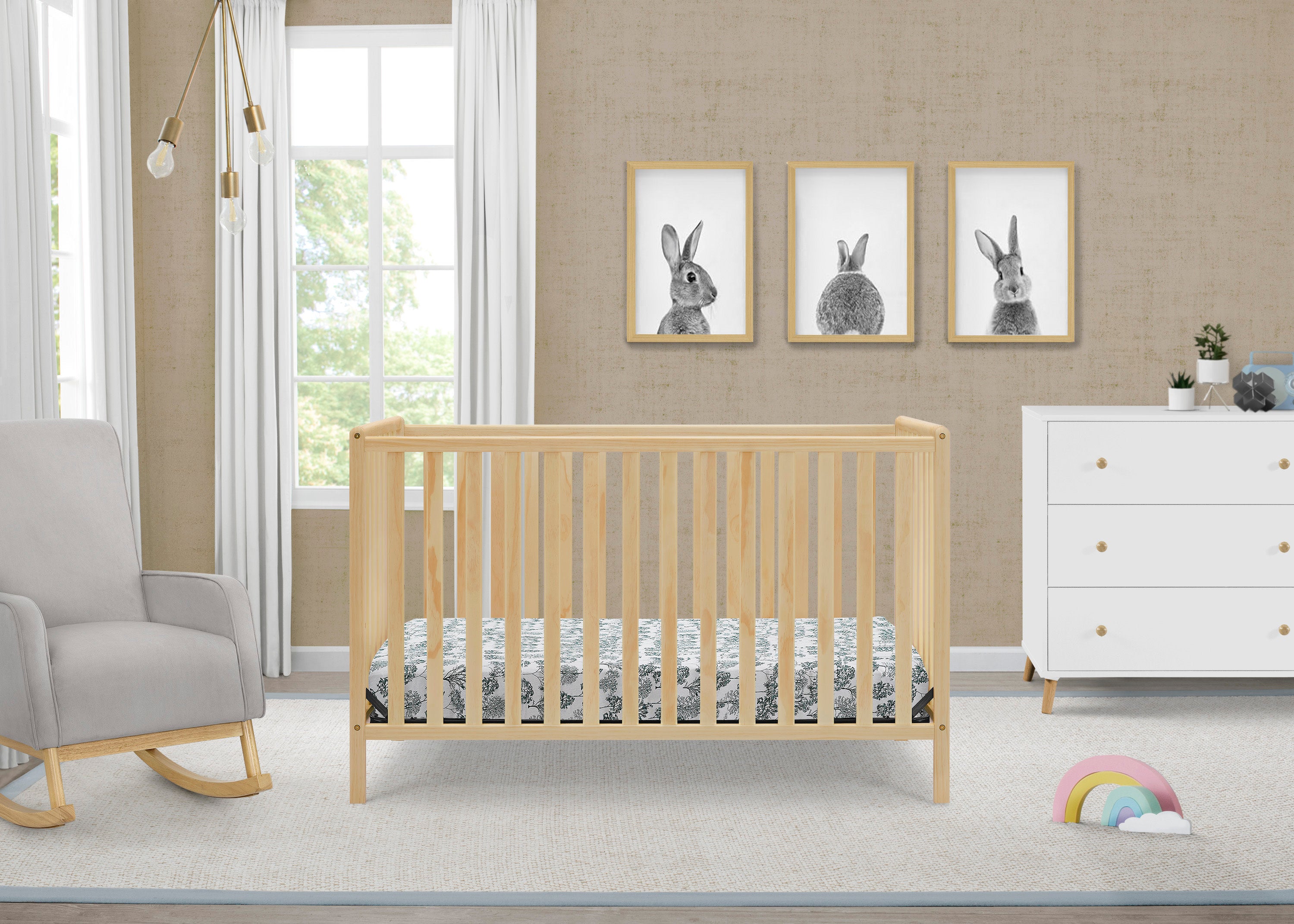Heartland 4-in-1 Convertible Baby Crib - Toddler Bed, Daybed & Full-Size Bed - Safe Nursery Furniture for Newborn to Adult - Perfect for Baby Rooms, Daycare Centers & Guest Bedrooms