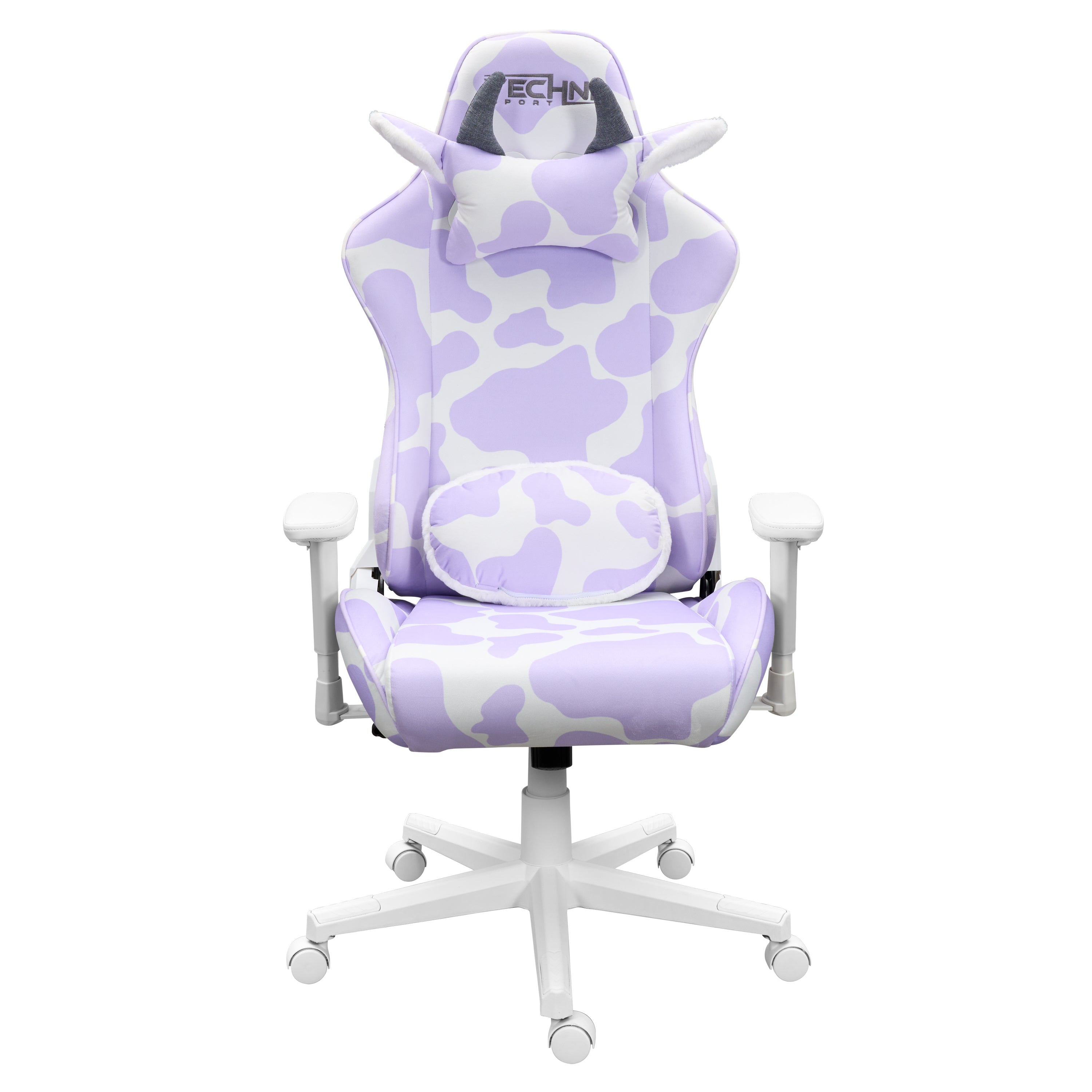 TS85 COW Print LUXX Series Ergonomic Gaming Chair with Lumbar Support - Perfect for PC Gaming, Office Work, and Streaming Setup