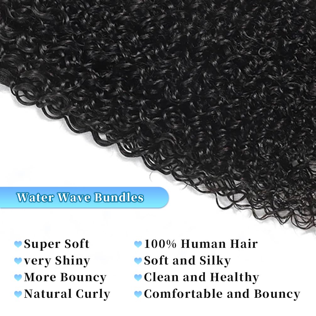 100% Unprocessed Virgin Wet and Wavy Human Hair Bundles 20 22 24 Inch - 12A Burmese Curly Hair Extensions Natural Black for Styling & Volume | Perfect for Daily Wear, Parties & Special Occasions