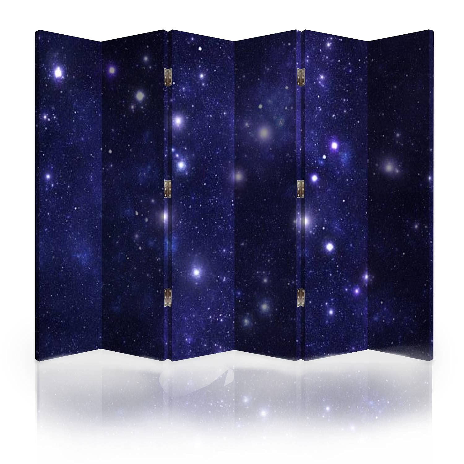 6-Panel Canvas Room Divider Screen with Ursa Major Constellation Design - Foldable Privacy Partition & Wall Separator for Bedrooms, Offices & Living Spaces