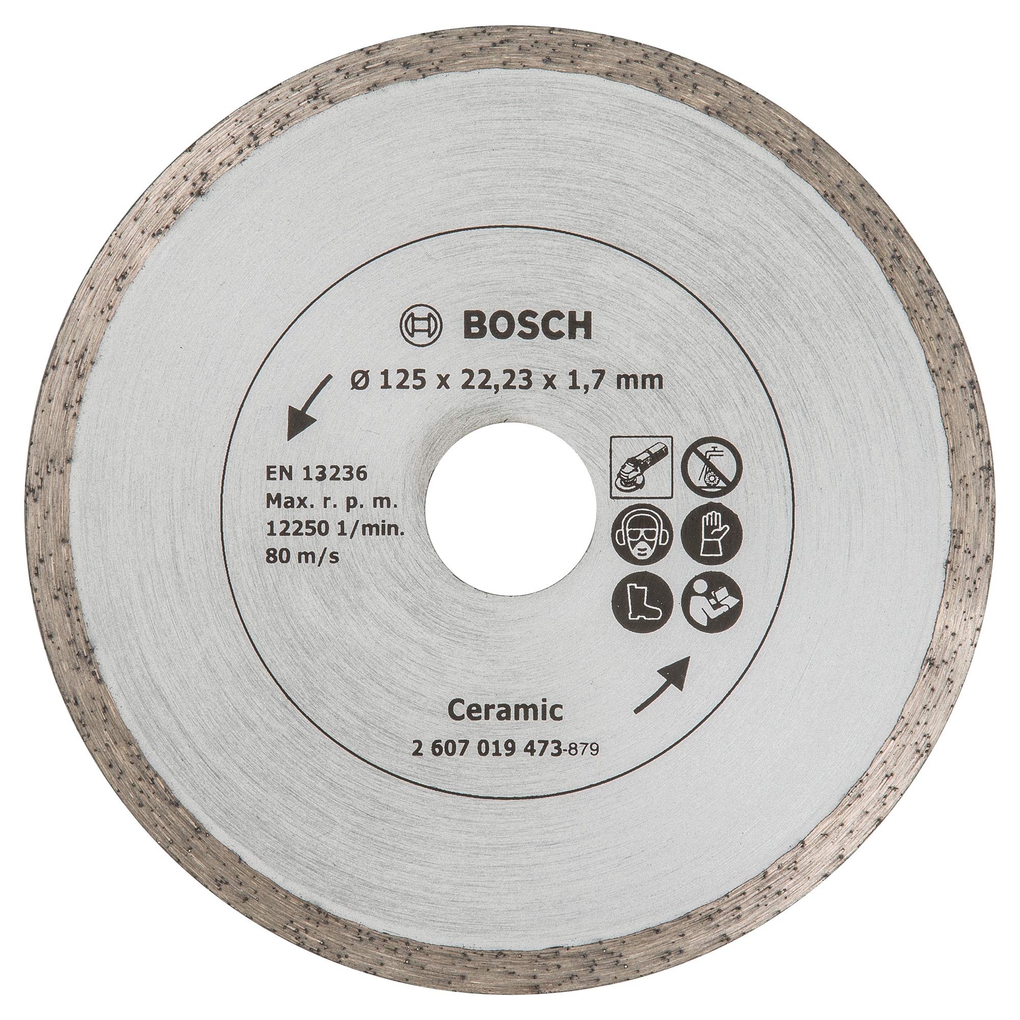 Bosch 5-Inch Diamond Cutting Disc for Porcelain Tile, Ceramic, and Stone - Wet/Dry Use for Angle Grinders - Perfect for DIY Home Renovation and Professional Construction Projects