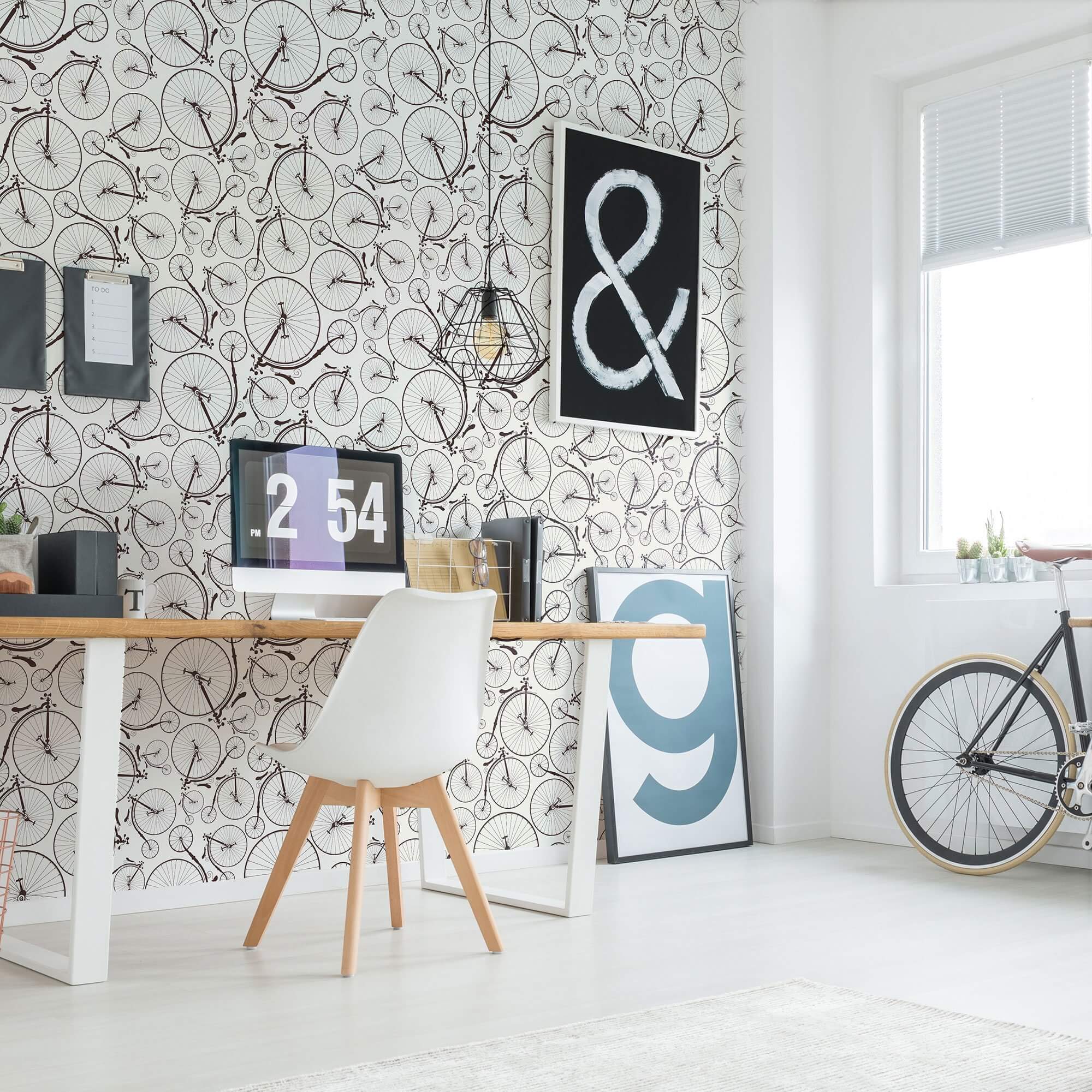 Black and White Geometric Peel and Stick Removable Wallpaper - Self-Adhesive Decorative Wall Covering for Bedroom, Living Room & Office Decor