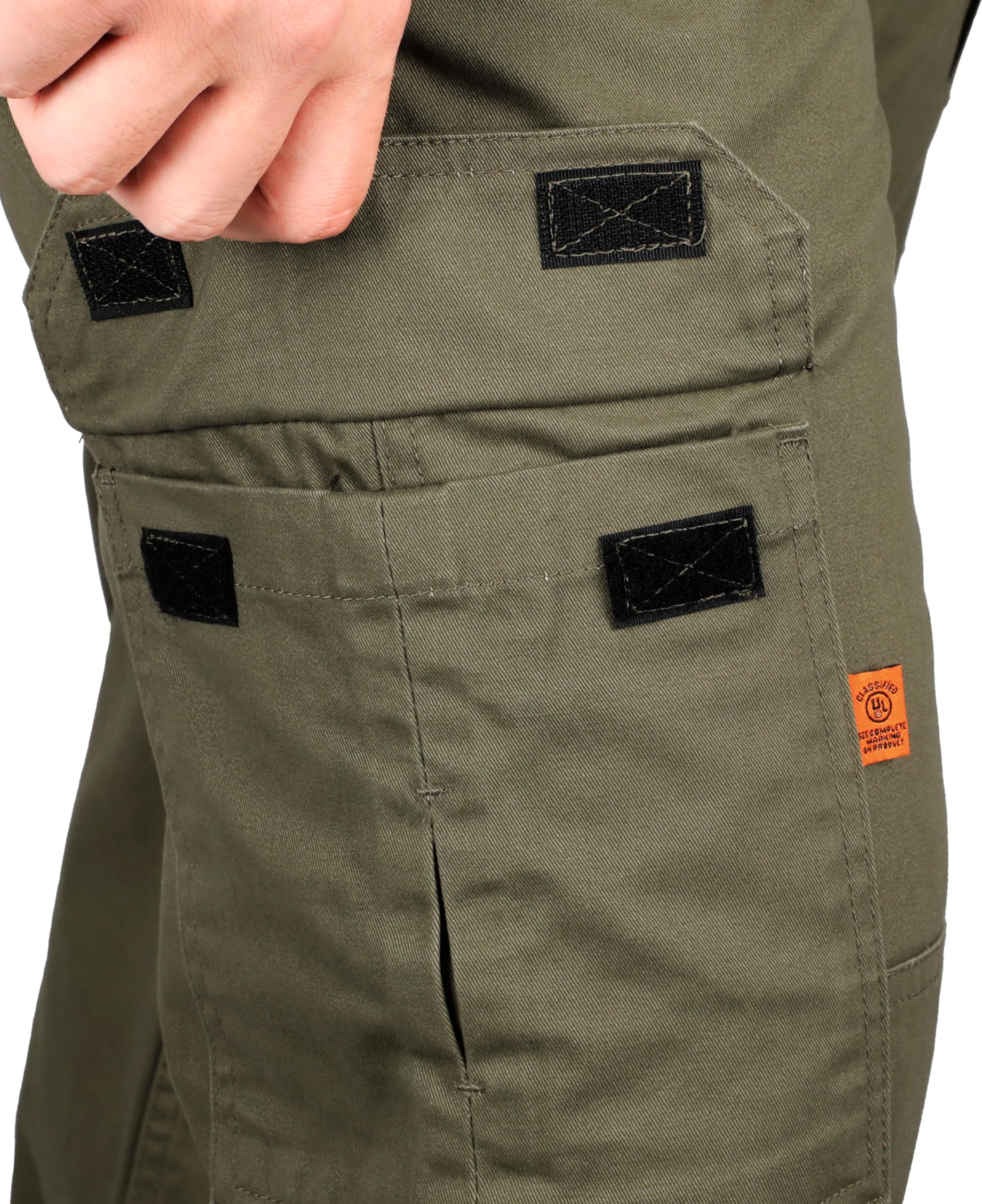 KONRECO FR Men's Cargo Pants - Flame Resistant 7.5oz 100% Cotton Work Pants with Elastic Waist & Utility Pockets | Durable Safety Pants for Construction, Oil Rig, Welding & Industrial Work