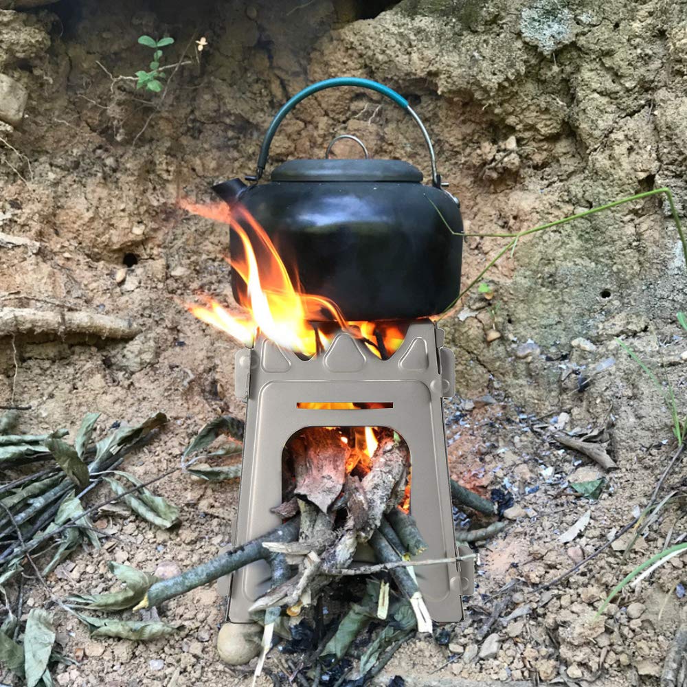Lixada Titanium Camping Stove - Ultra Lightweight Folding Backpacking Stove with Alcohol Tray | Portable Outdoor Cooking Stove for Hiking, Travel & Survival | Perfect for Backpacking, Camping & Emergency Preparedness