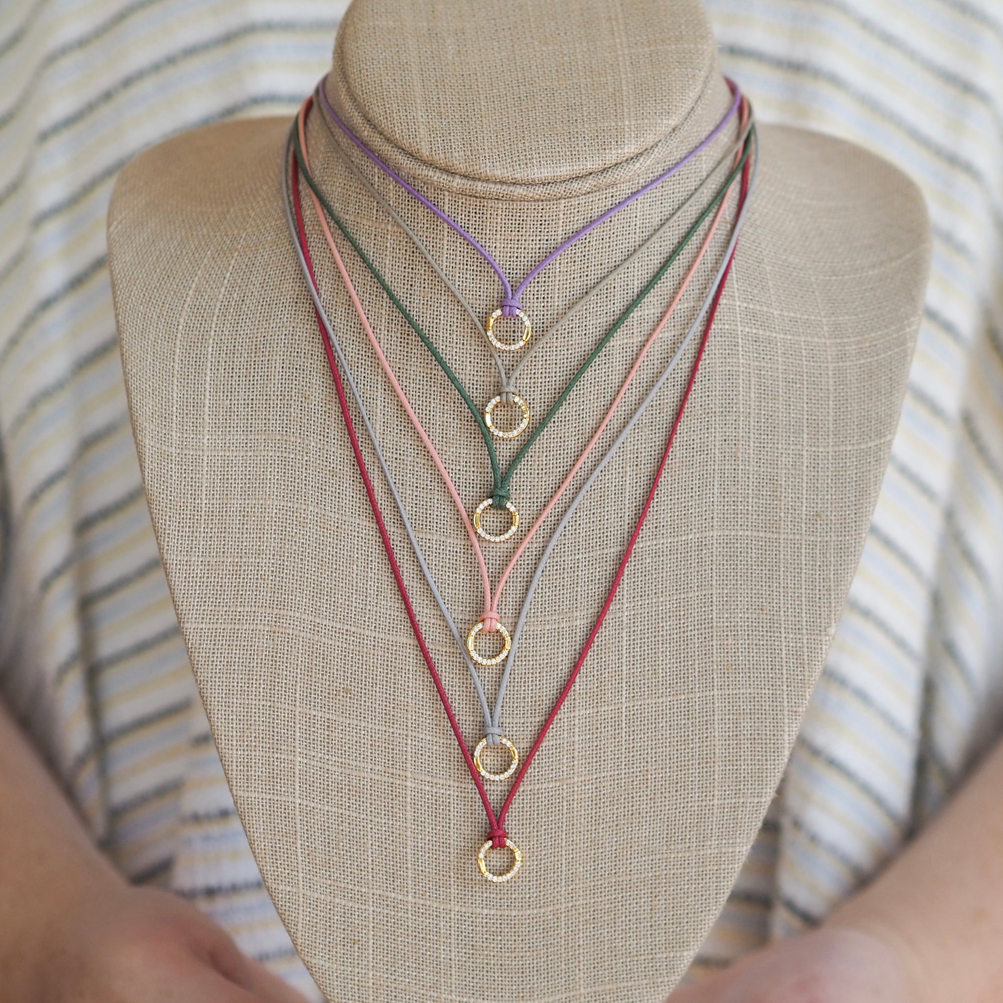 Goldbug Collection Charm Clasp Waxed Cord Necklace - Adjustable Layered Necklace for Women, Trendy Boho Jewelry Gift - Perfect for Everyday Wear, Parties & Special Occasions