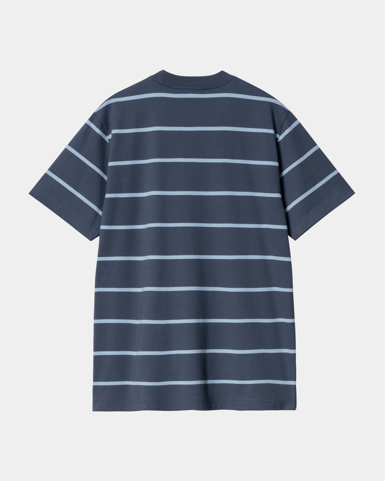 Aiken Stripe Pocket T-Shirt for Men | Casual Short Sleeve Tee in Dusky Blue | Perfect for Everyday Wear, Outings & Relaxing