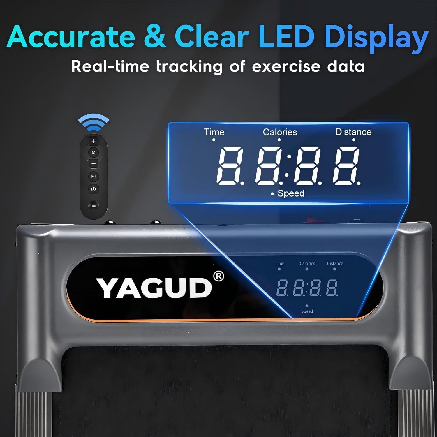 Portable Under Desk Treadmill with Remote Control & LED Display - Walking Pad for Home Office, Compact Walking Jogging Machine for Small Spaces - Perfect for Workouts While Working or Watching TV