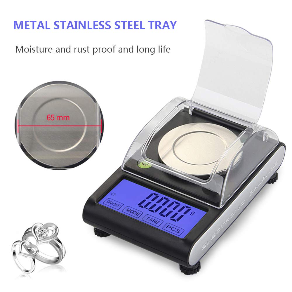 Precision Digital Milligram Scale 50g x 0.001g - Portable Lab Analytical Balance for Jewelry, Gold, Gems & Powder - Compact Pocket Scale for Home, Kitchen & Scientific Use (Grams/Ounces)