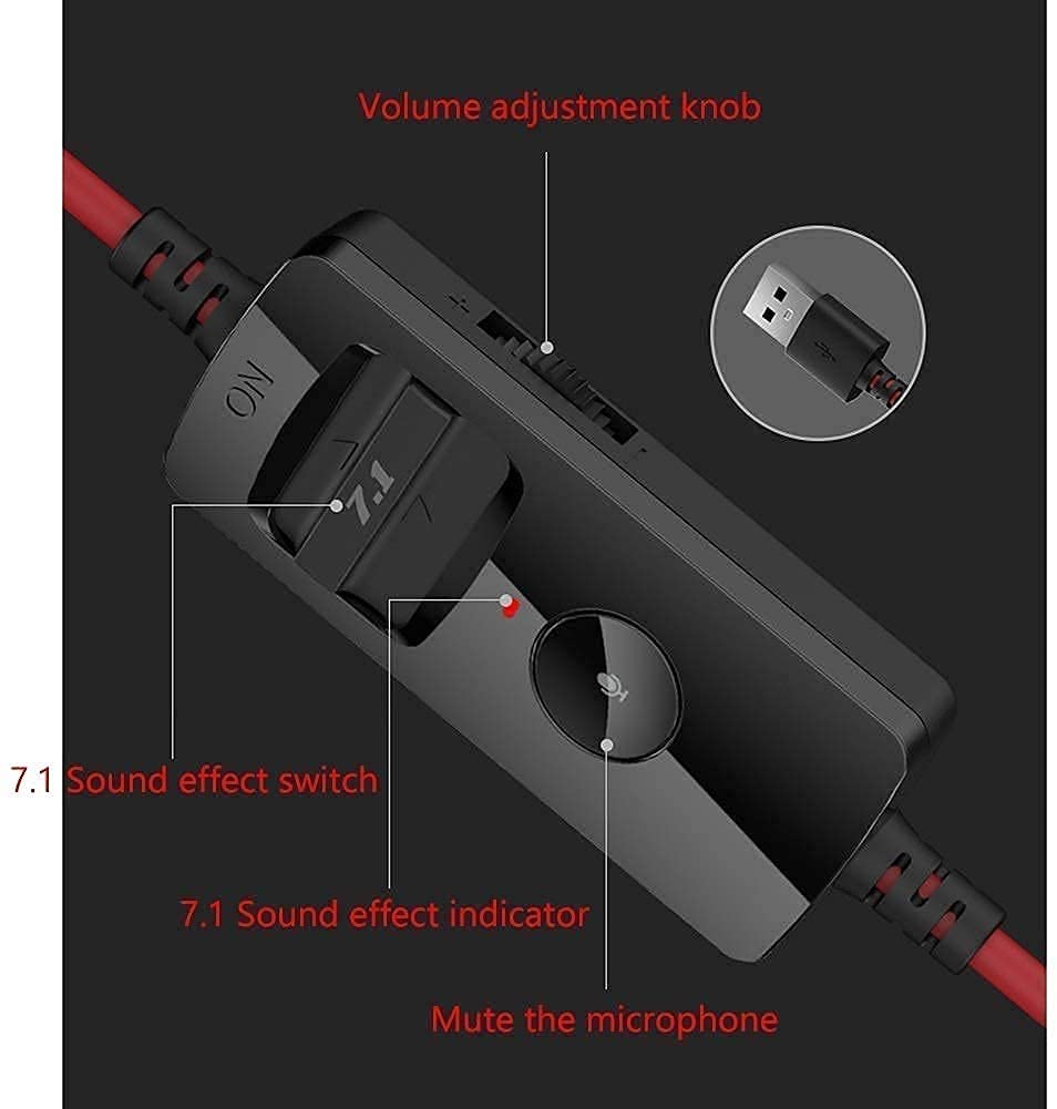 Best Lightweight Stereo Bass Headphones with Microphone - 2.5M Tangle-Free Cord, 7.1 Surround Sound & Noise Cancelling - Perfect for Gaming, Online Classes & Remote Work (PC/Laptop/Desktop Compatible)