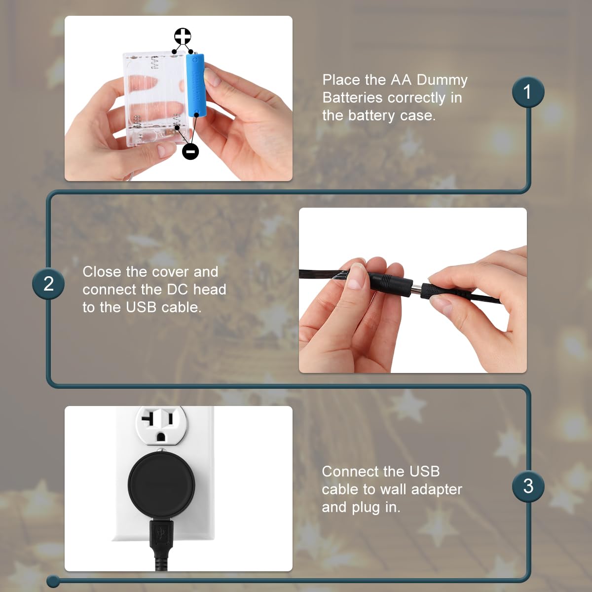 Lenink AA Battery Power Supply Cable - Replacement for AA Batteries | Portable Power Solution for Cameras, Toys, and Electronics