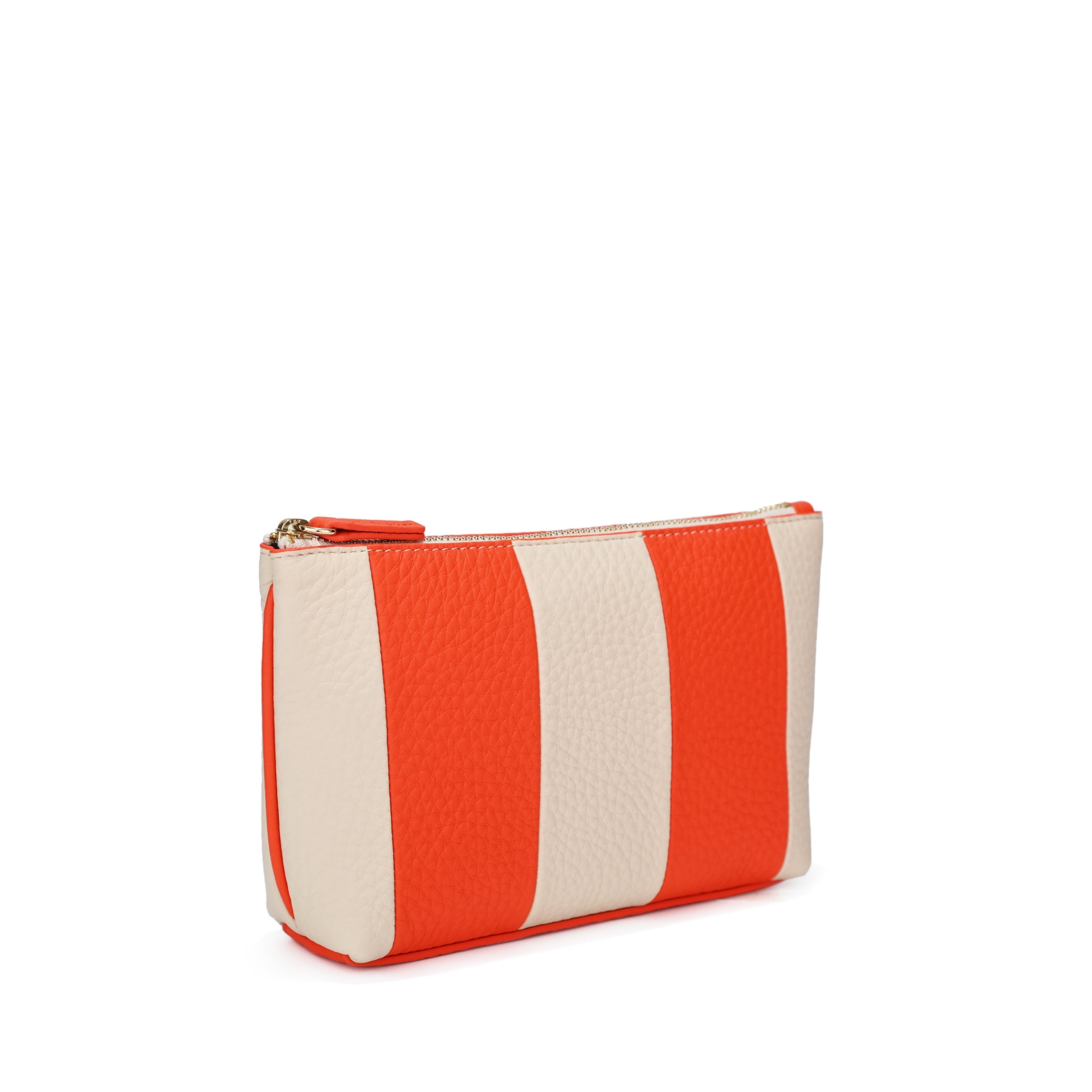 Small Accessories Pouch - Clementine & Sand Stripe - Perfect for Travel, Makeup, Jewelry & Organizing Essentials