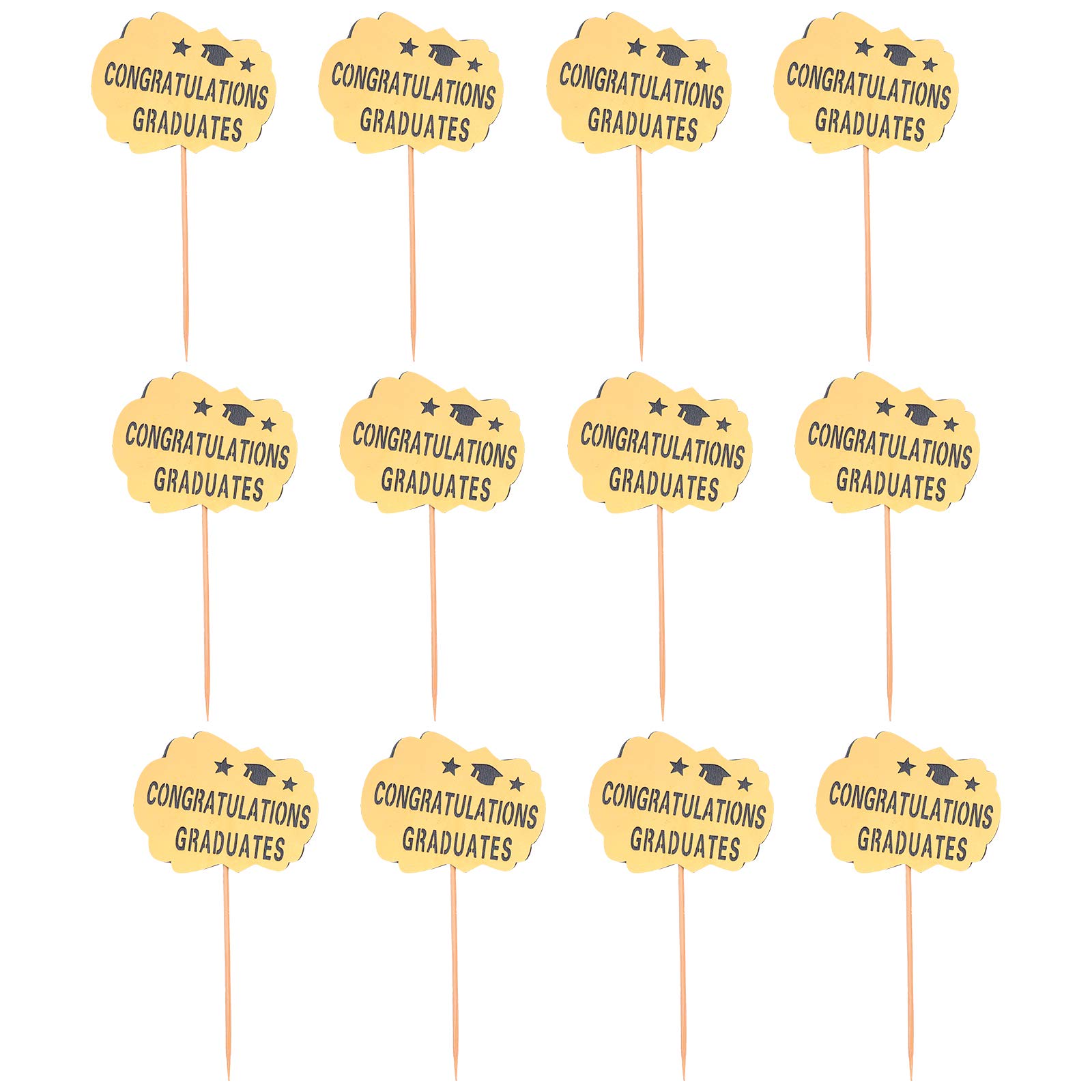 PRETYZOOM 12pcs Doctor Hat Cupcake Toppers - Graduation Party Decorations, Cake Toppers for Medical School Graduation, Birthday & Celebration Table Decor