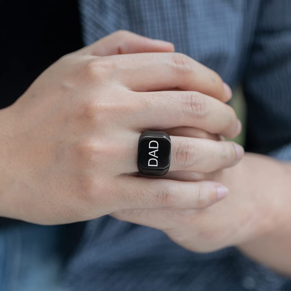 Custom Engraved Stainless Steel Wedding Band Rings for Men - Perfect Gift for Husband, Dad, Boyfriend - Comfort Fit & Durable for Daily Wear