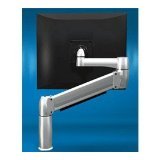 SpaceArm Monitor Arm - Adjustable Clamp Mount for Dual Monitors, Ergonomic Desk Mount Stand (Platinum) - Perfect for Home Office & Gaming Setup