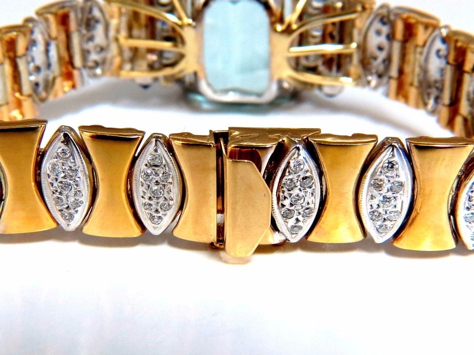 GIA Certified 56.05ct Natural Aquamarine Diamond Bracelet - Bohemian Deco Style Jewelry for Women, Elegant Gift for Wedding, Anniversary & Special Occasions