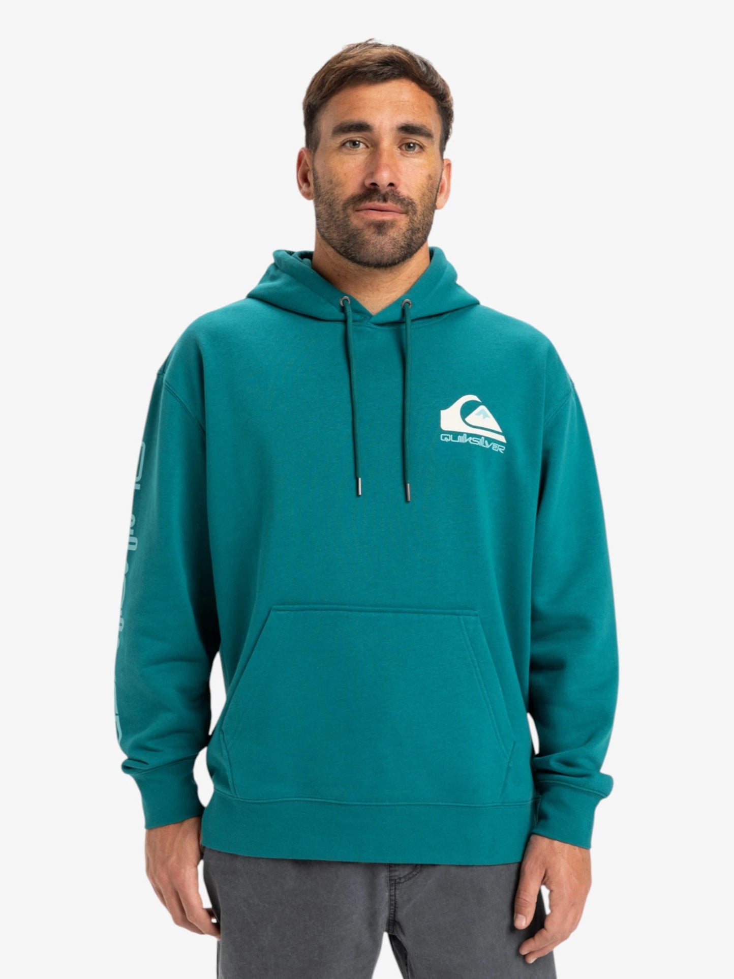 Quiksilver Men's Omni Logo Hoodie - Green Pullover for Outdoor Activities & Casual Wear