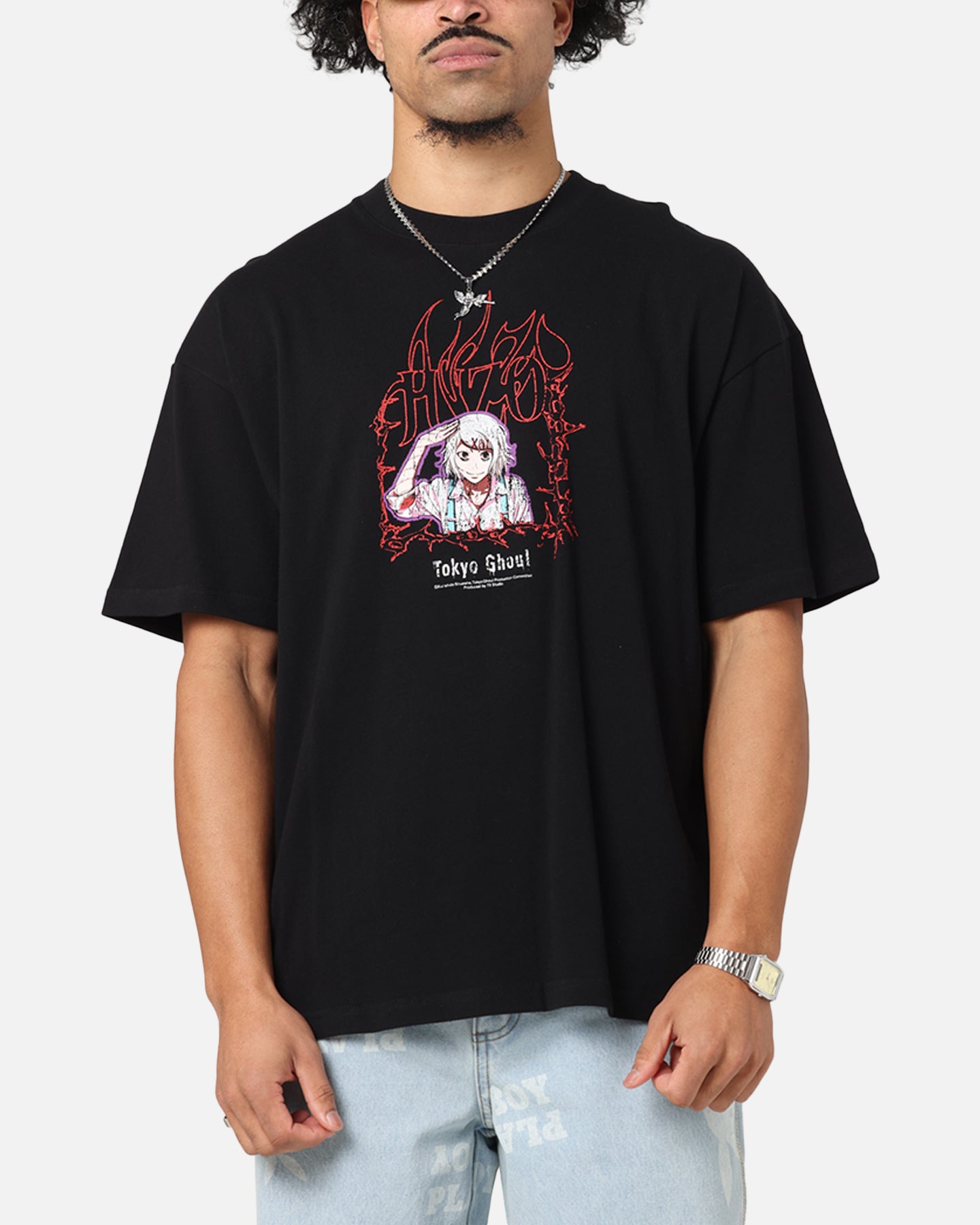 73 Studio X Tokyo Ghoul Juzo Vintage Graphic T-Shirt - Black Anime Cosplay Tee for Fans & Collectors | Casual Streetwear & Convention Outfit