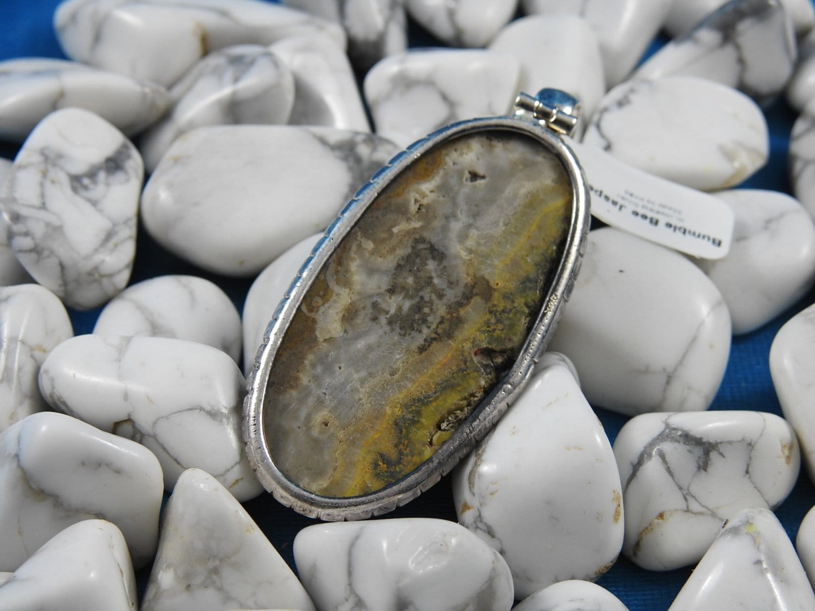 Bumblebee Jasper Sterling Silver Pendant Necklace - Oval Gemstone Jewelry for Women - Perfect for Everyday Wear & Gift Giving
