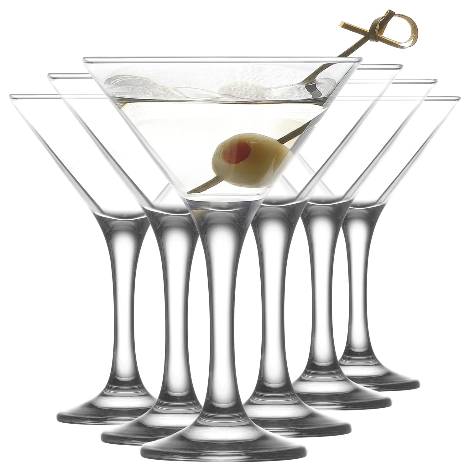 Elegant 6-Piece Martini Glass Set - 6 Oz Cocktail Glasses for Cosmopolitan, Martini & Classic Drinks - Chic European Design for Home Parties, Bars & Wedding Receptions