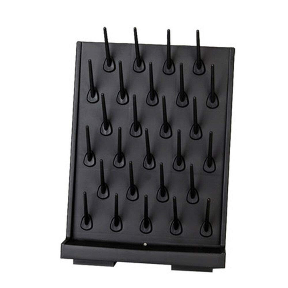 Stainless Steel Lab Drying Rack with 27 Detachable Pegs - Wall Mount & Bench-Top Laboratory Glassware Organizer for Test Tubes, Beakers & Flasks - Ideal for Chemistry Labs, Schools & Research Facilities (Black)