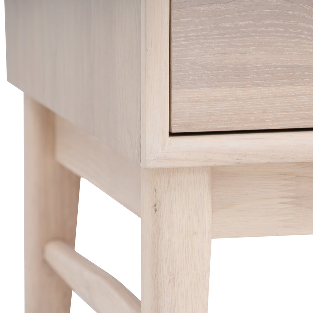 HAYTON 70cm Tall Sideboard - White Oak Solid Wood Buffet Cabinet for Dining Room, Living Room & Entryway Storage