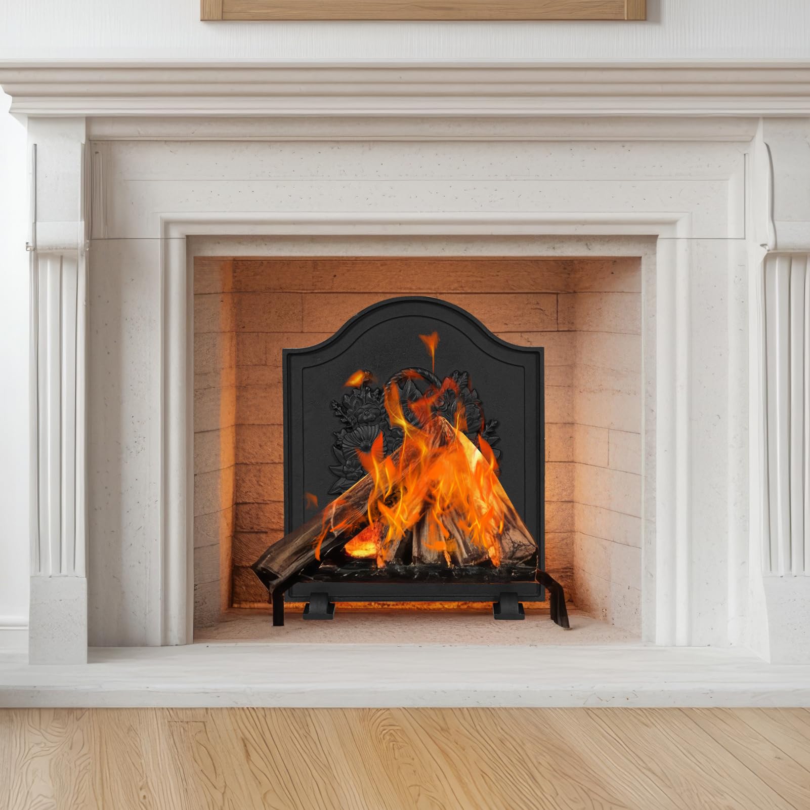 Cast Iron Fireback with Feet - 20