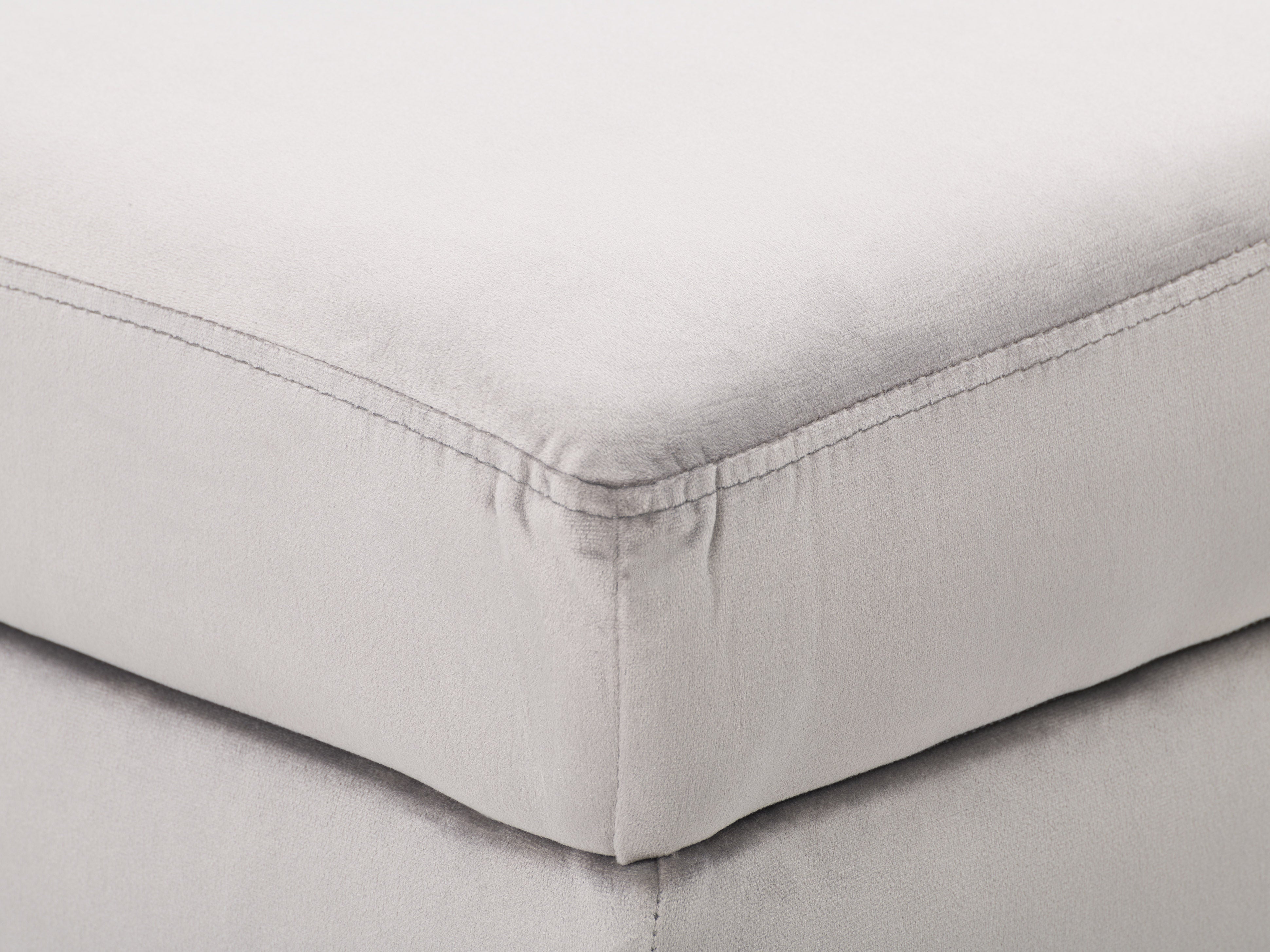 Light Grey Velvet Storage Ottoman with Tufted Top - Versatile Footrest, Seat & Hidden Storage for Living Room, Bedroom & Nursery