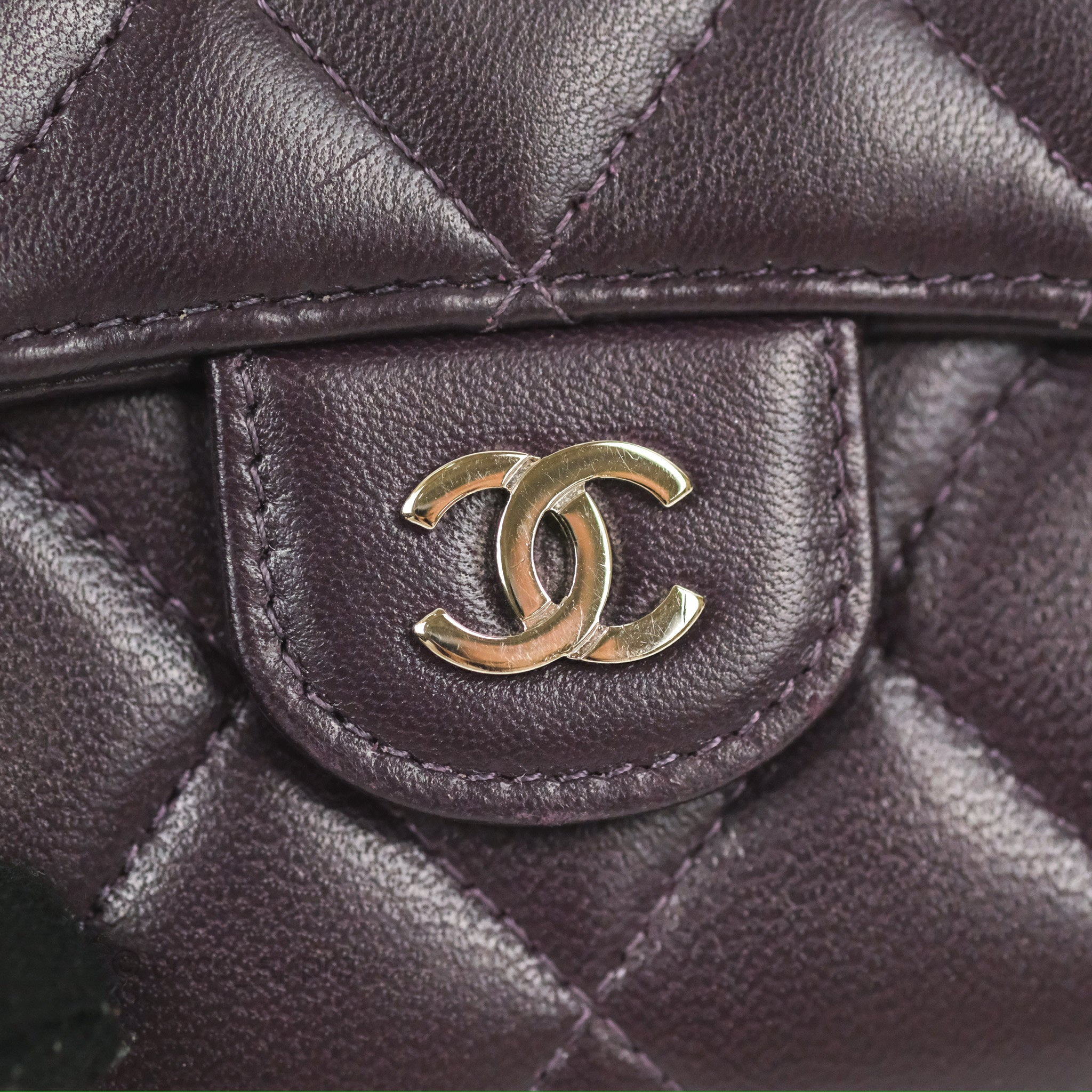 Chanel Classic Flap Coin Purse - Dark Purple Lambskin Leather with Silver Hardware | Luxury Small Wallet for Women, Perfect for Parties & Evening Events