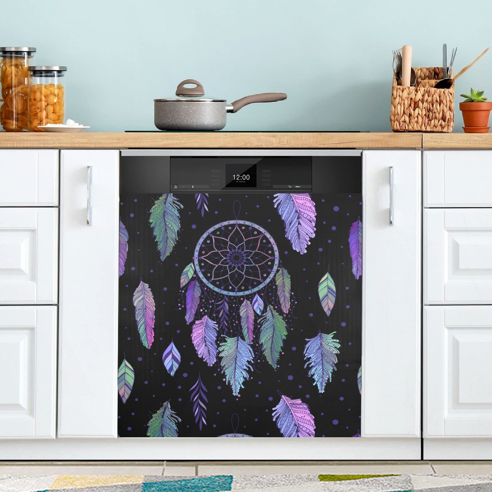 Boho Purple Dreamcatcher Dishwasher Magnetic Cover - 23