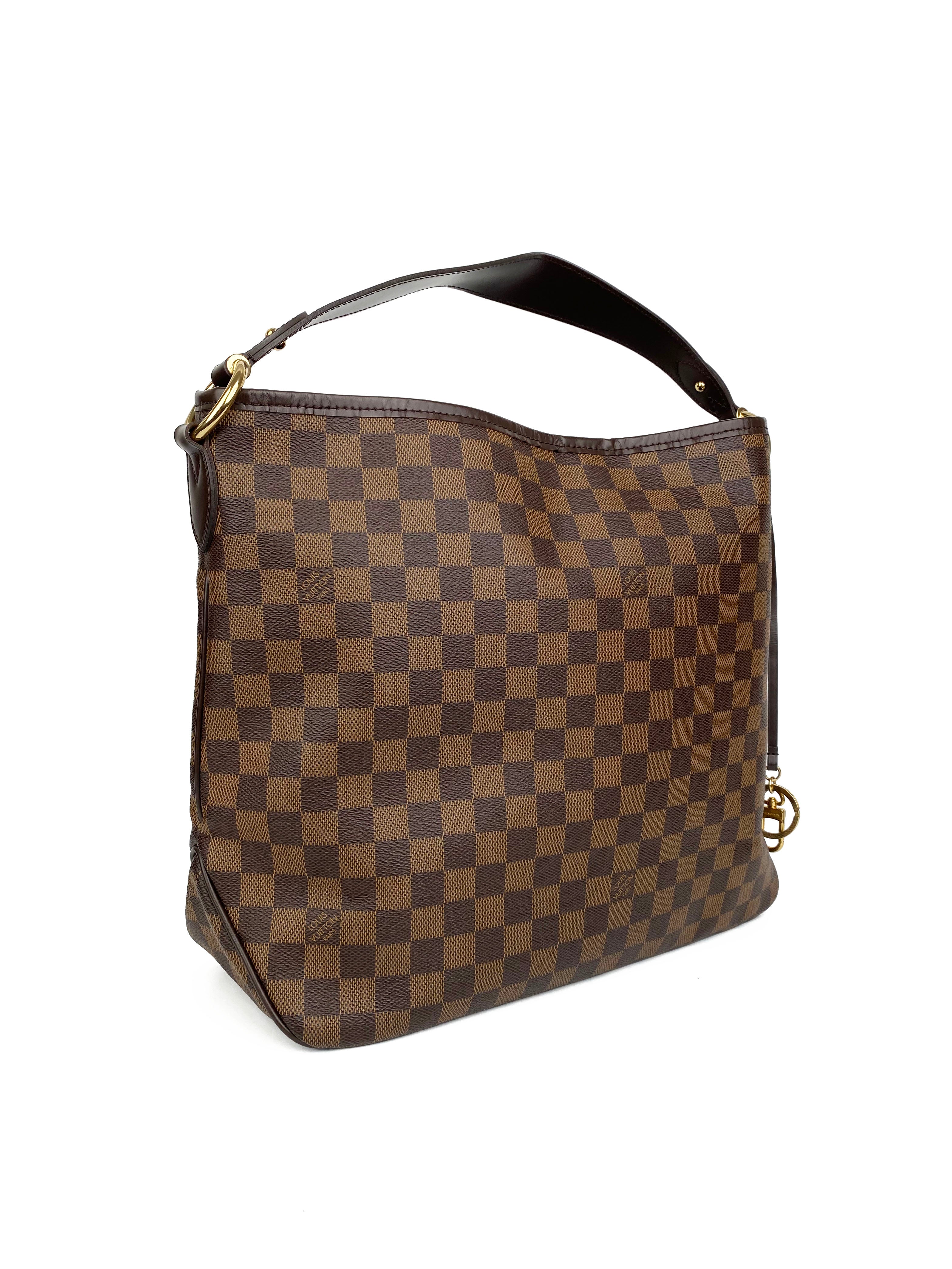 Authentic Louis Vuitton Damier Ebene Delightful MM Shoulder Bag - Luxury Leather Handbag for Women | Perfect for Work, Travel & Everyday Use