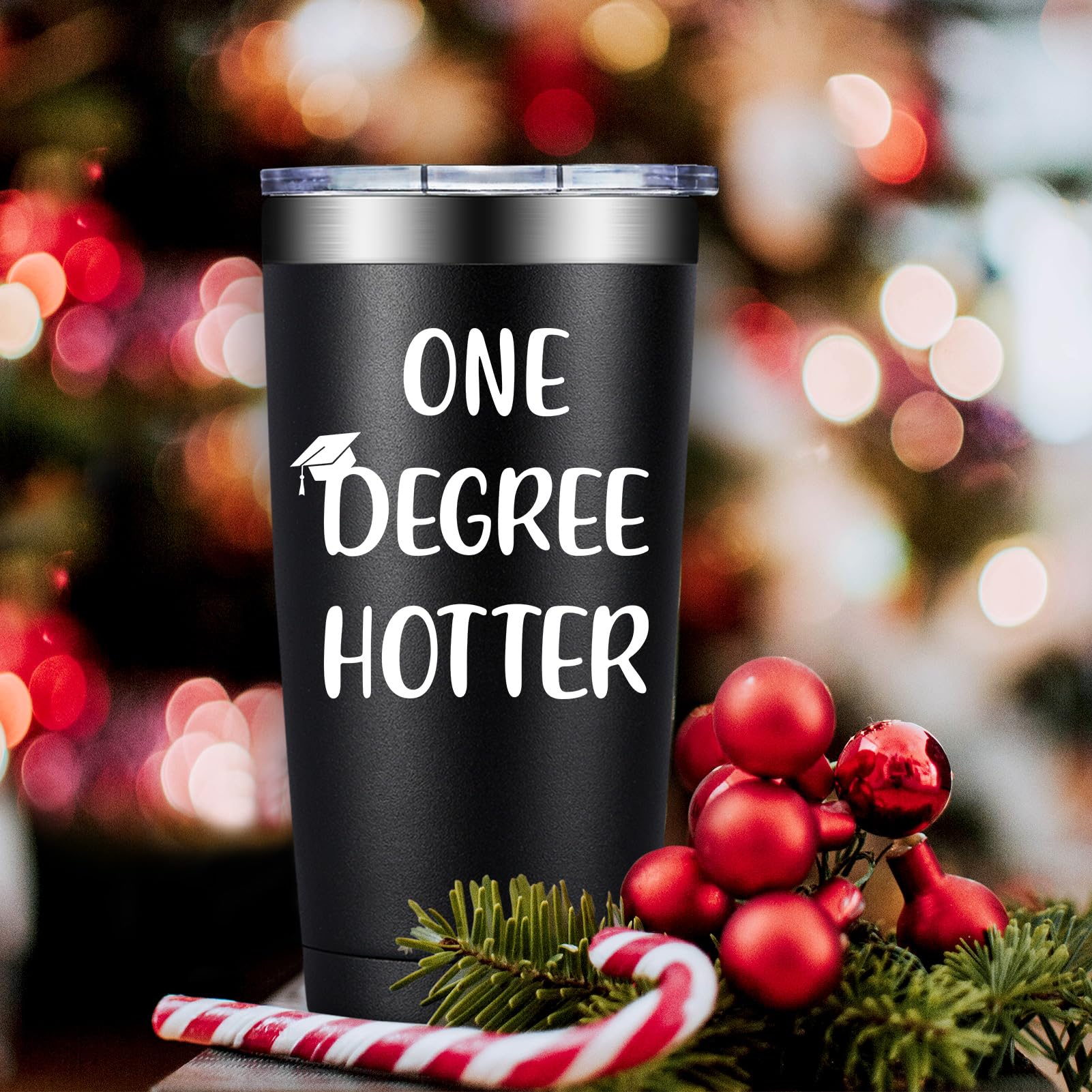 20oz One Degree Hotter Tumbler - Best Graduation Gift for Men (Class of 2025) - Ideal for College, High School, Masters & PhD Graduates - Keeps Drinks Hot/Cold - Perfect for Campus, Office & Daily Commute