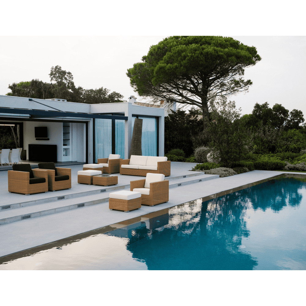 Chester 3-Seater Coastal Outdoor Sofa - Waterproof Wicker Patio Furniture Set for Poolside, Garden & Backyard Relaxation