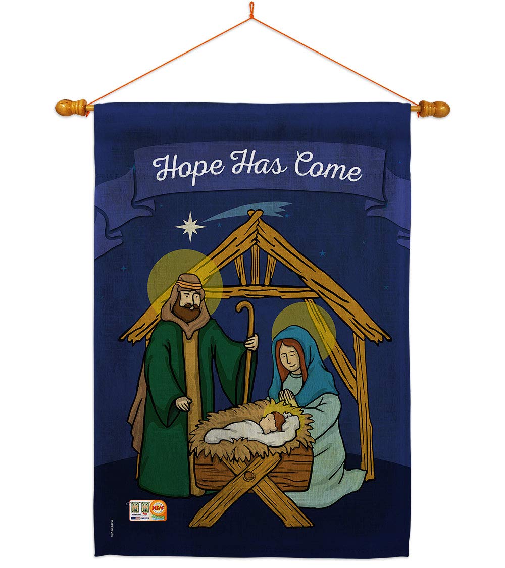 Winter Nativity House Flag Set 28x40