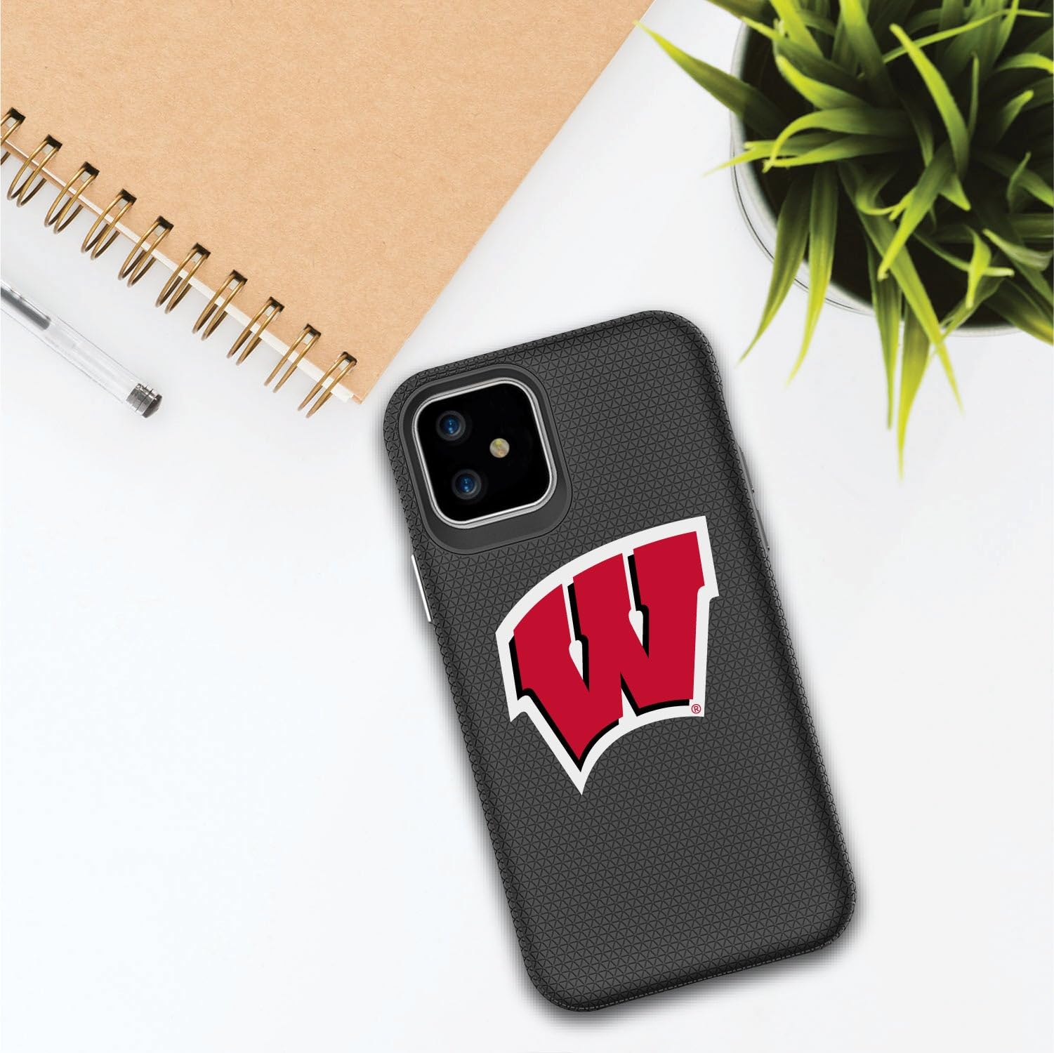 Durable OTM Essentials Phone Case for iPhone 12 Pro Max - Shockproof Hard Shell with University of Wisconsin-Madison Badgers Design - Perfect for Campus Life, Outdoor Activities & Everyday Protection