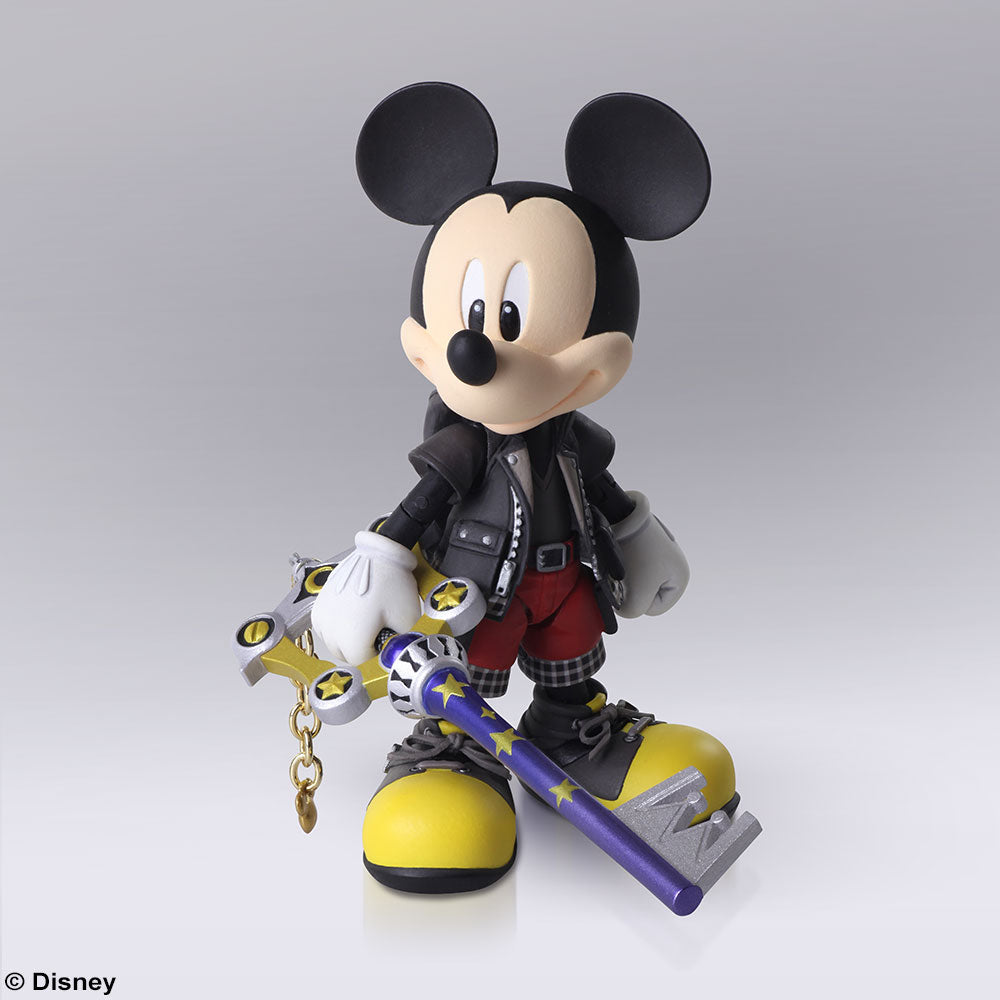 Bring Arts Kingdom Hearts III King Mickey Action Figure by Square Enix - Collectible Disney Video Game Character for Display & Cosplay