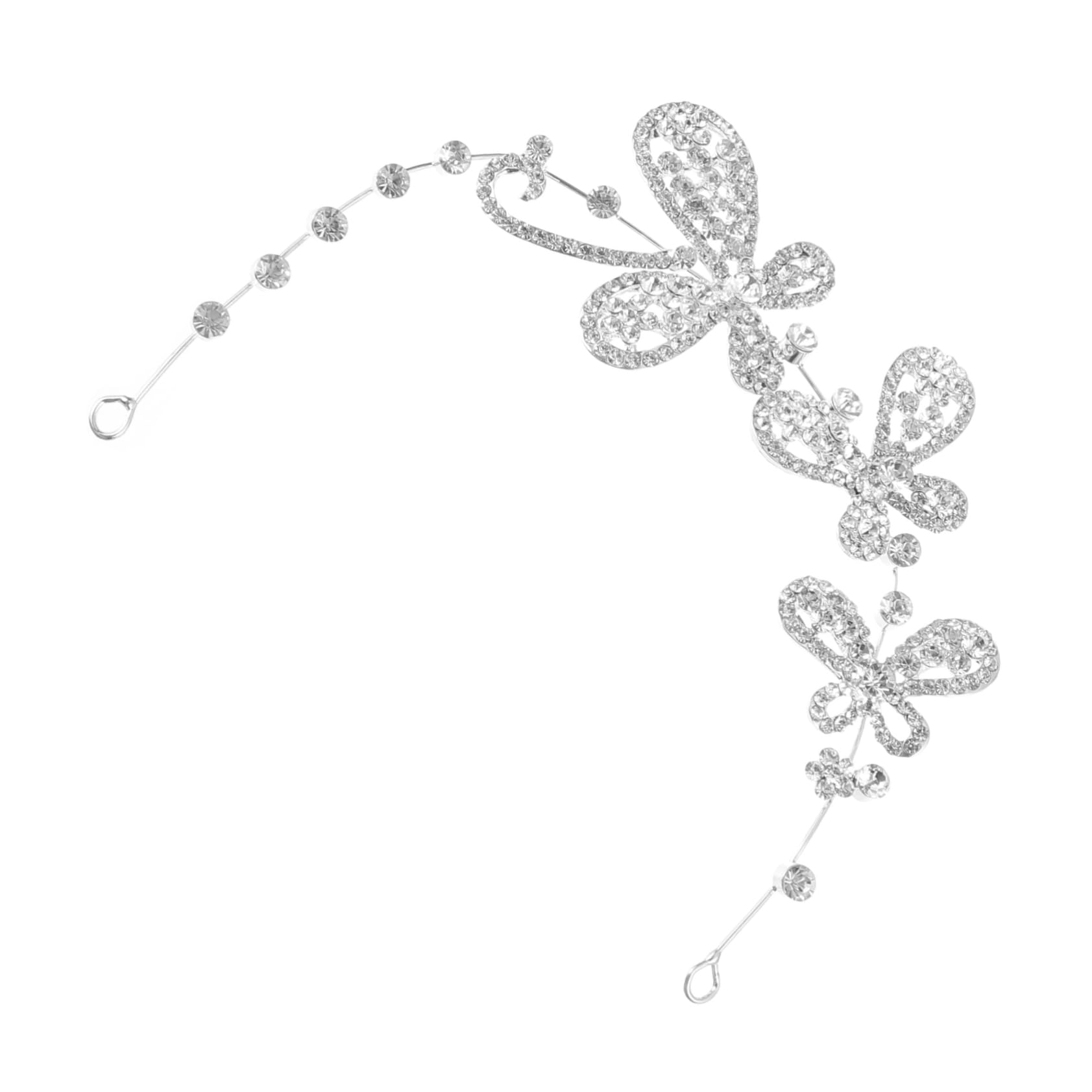 POPETPOP Butterfly Rhinestone Tiara - Princess Hair Hoop Crystal Headpiece for Brides, Kids & Weddings | Alloy Full Rhinestone Headdress for Birthday Parties, Pageants & Special Events