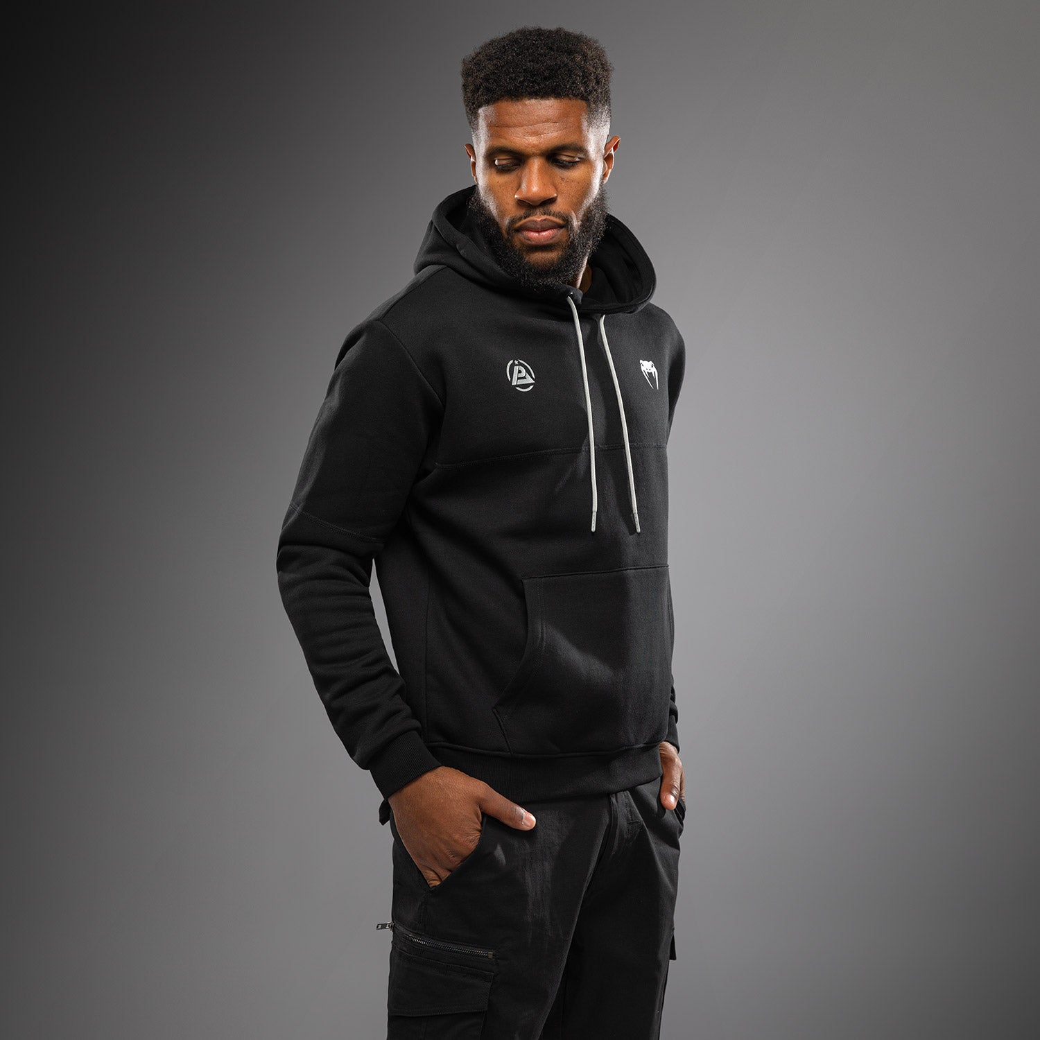 Venum x Polaris Hoodie for Men & Women - Black/Storm Grey - Lightweight & Comfortable Streetwear for Gym, Training & Casual Wear