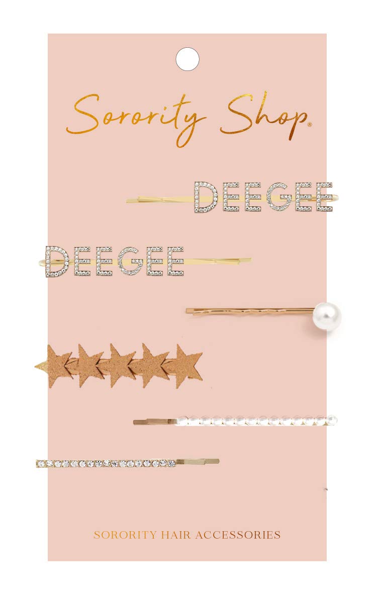 Delta Gamma Sorority Hair Clips - 6 Pack Hair Barrettes for Women & Girls - Perfect for Sorority Events, College Life & Greek Life Accessories
