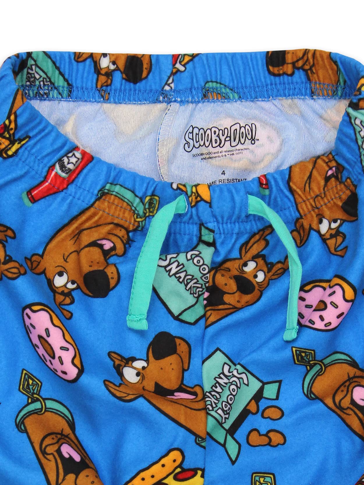 Scooby-Doo Scooby Snacks Kids Flannel Pajama Pants - Soft & Comfortable Lounge Pants for Boys & Girls (Size 6, Blue) - Perfect for Sleepovers, Movie Nights & Cozy Home Wear