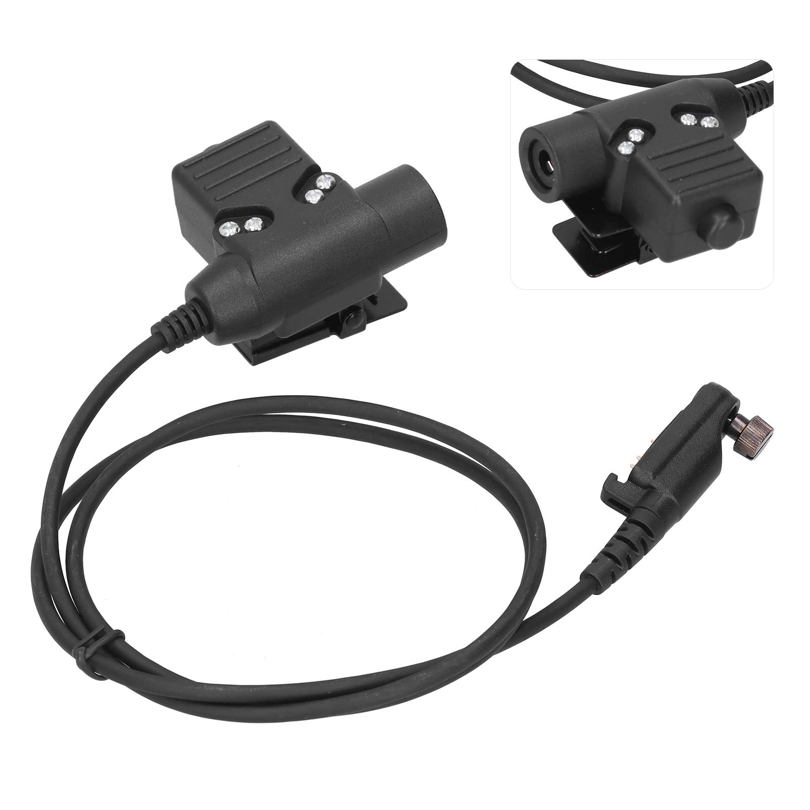 U94 PTT Tactical Adapter - Push to Talk Connector with 3.3ft Cable for Hytera PD680/660/600 X1P Walkie Talkie Headset - Perfect for Military, Security, and Outdoor Communication